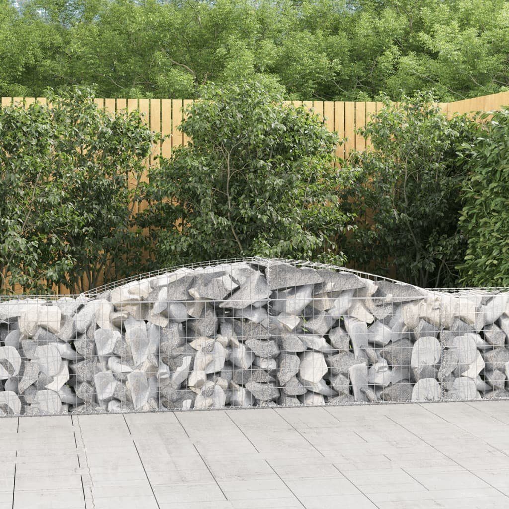vidaXL Blumentopf Gabione mit Hochbogen 400x50x60/80 cm Verzinktes Eisen (1 St)
