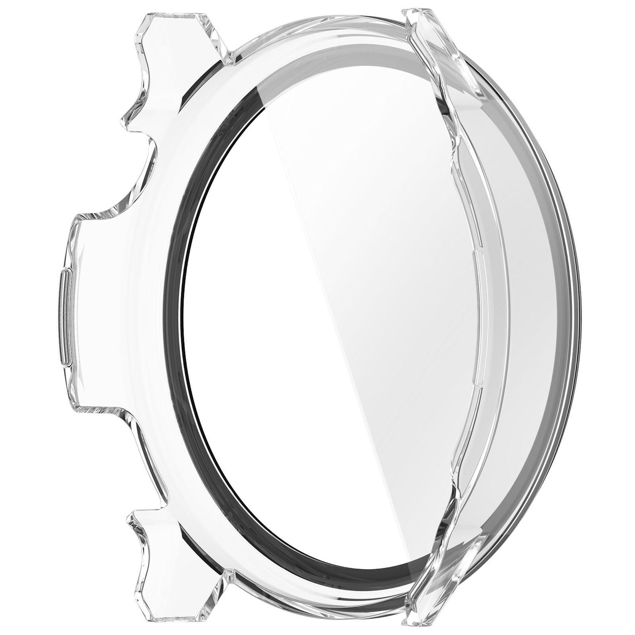 Wigento Smartwatch-Hülle + Schutzglas für Garmin Venu 4 41mm Full Cover Case Transparent, Schutzhülle aus PC + Hart Glas für Rundumschutz