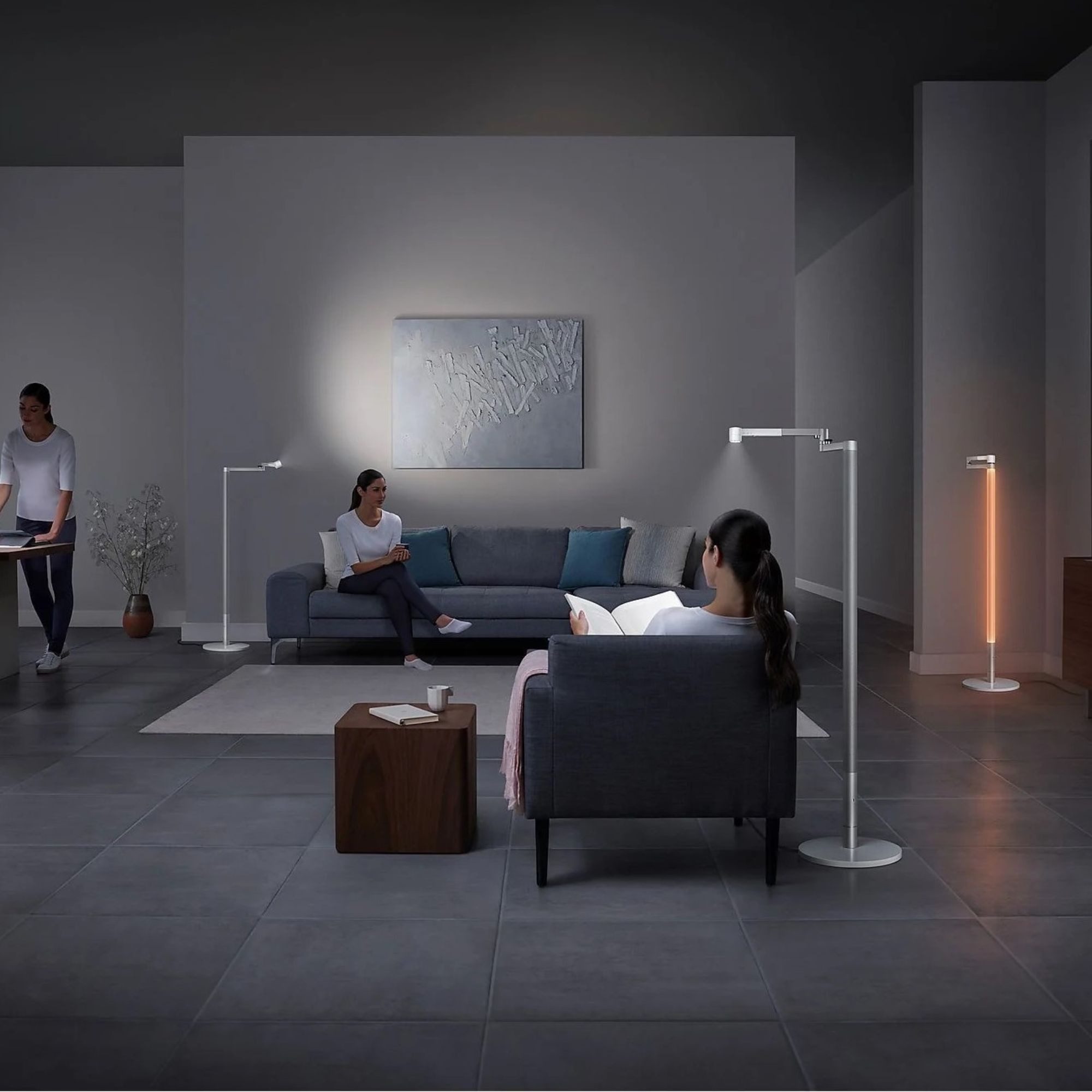 DYSON LED Stehlampe Solarcycle Morph™, dimmbar, Weiß /Silber, LED fest integriert, das passende Licht für jede Tageszeit