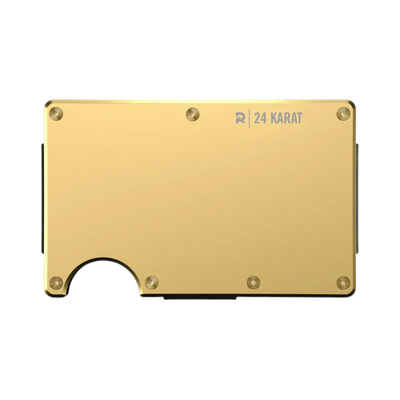 The Ridge Kartenetui The Ridge Wallet Bundle, 24 Karat Gold plated, auswechselbares Gummiband, Platz für bis zu 12 Karten und Blockiert RFID (drahtloser Diebstahl), minimalistisches Design