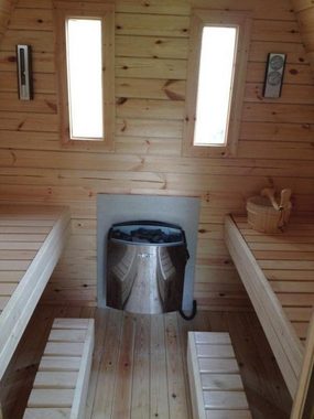 JVmoebel Sauna Holzsauna Saunahaus Außensauna Outdoor Sauna Personen 2-4, BxTxH: 2.4 x 3 x 2.6 cm, 46,00 mm, (1-St., 1x Sauna) Made in Europa