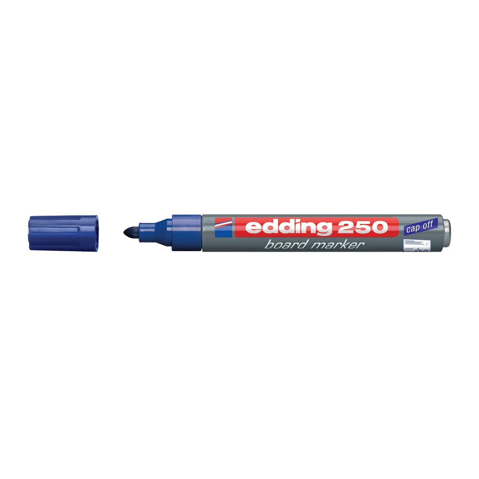 edding Marker Blau 1,5-3 edding Whiteboardmarker (Stück, 1-tlg), mm Rundspitze 250, Marker abwischbarer