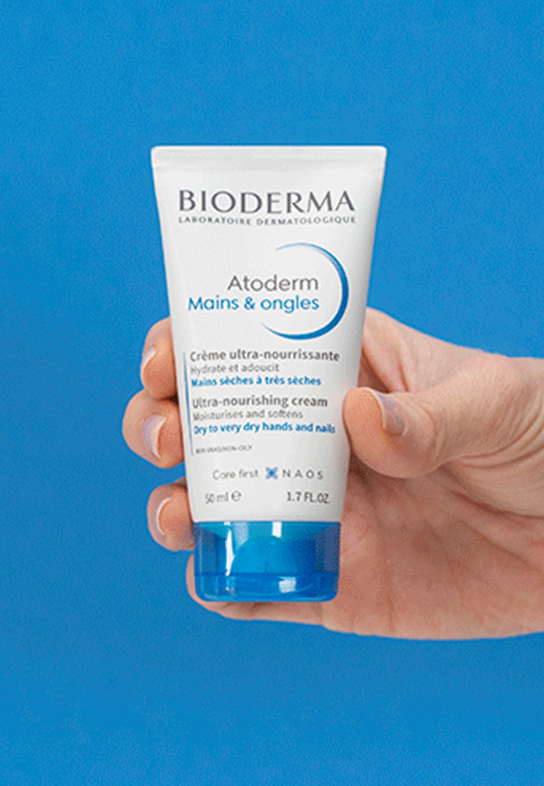 Bioderma Handcreme Atoderm Mains & Ongles -, macht die Hände geschmeidig & stärkt Nägel langfristig