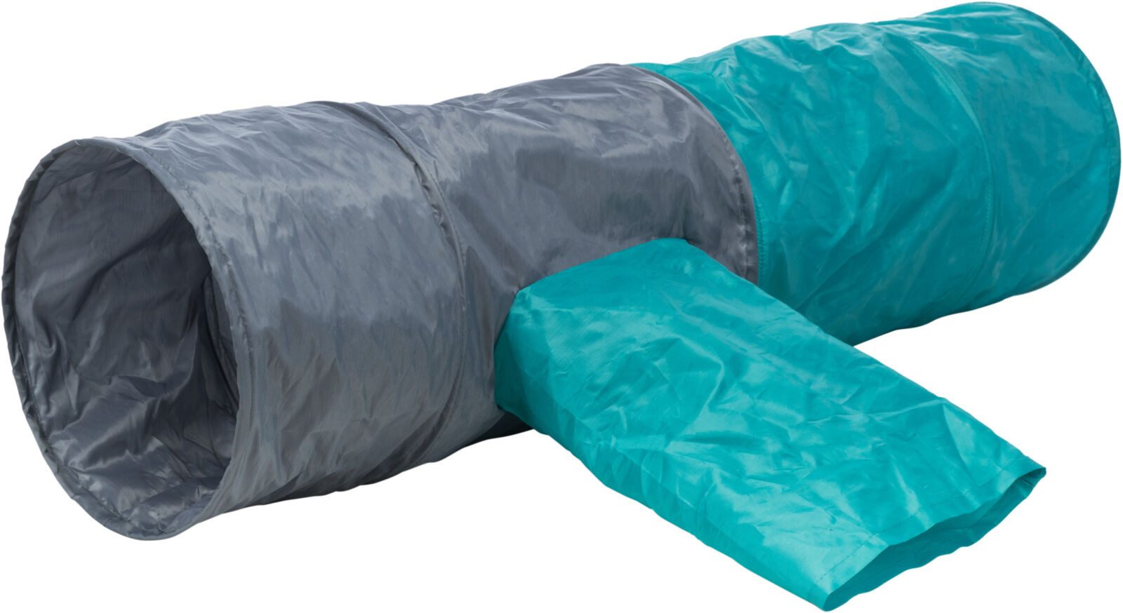 TRIXIE Tiertunnel Spieltunnel - dunkelgrau/petrol - ø 30 × 115 cm, Polyester