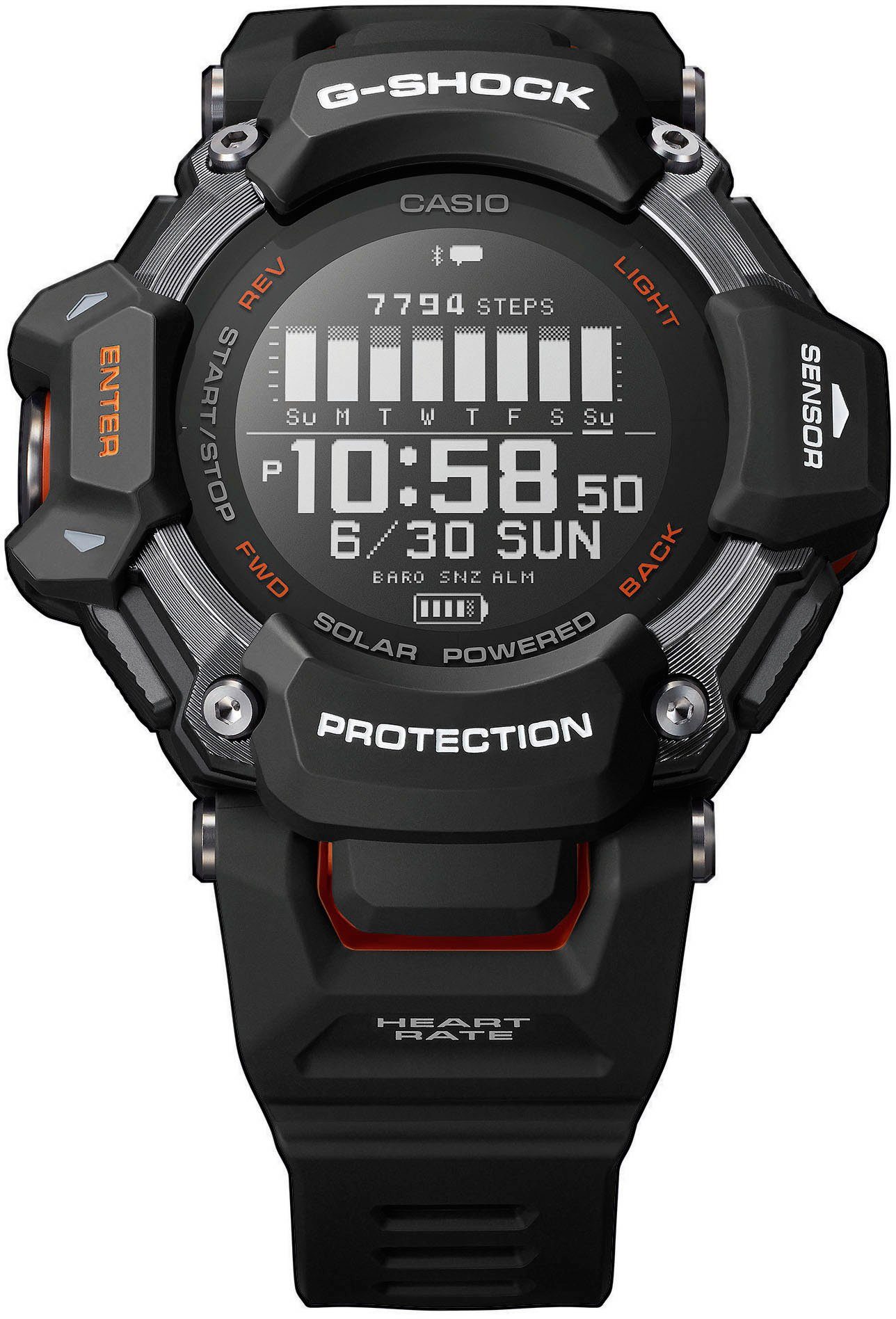 CASIO G-SHOCK Smartwatch, Solaruhr, Armbanduhr, Herrenuhr, Digitaluhr,Stoppfunktion, Weltzeit