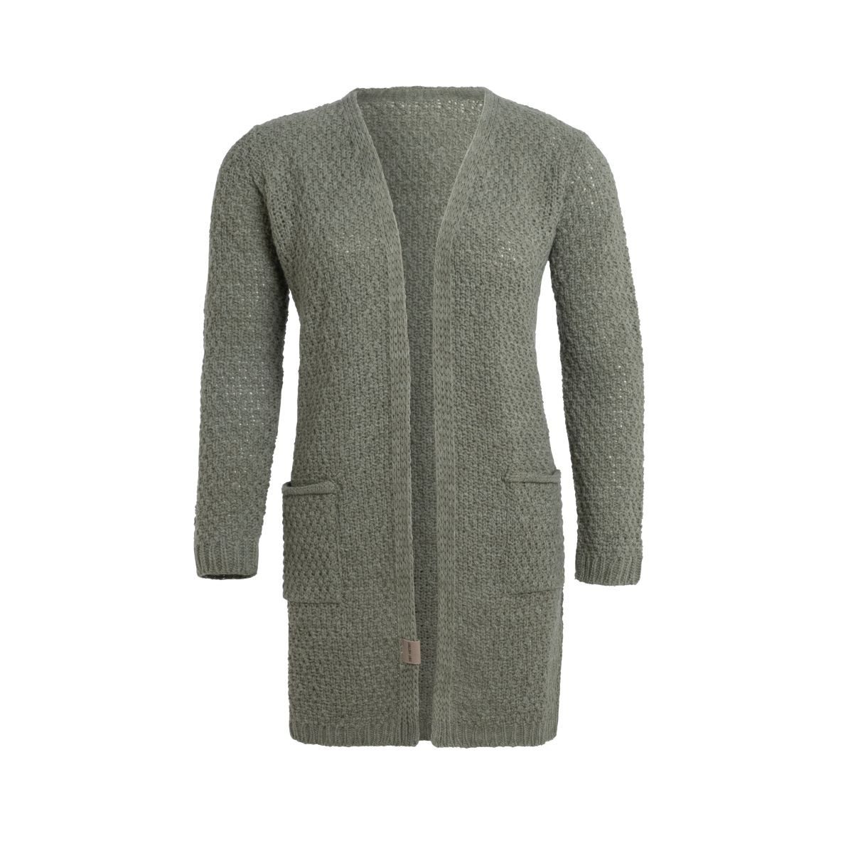 Knit Factory Strickjacke Luna Strickjacke Urban Green 40/42 Mit Taschen (1-tlg) Jacke Strickjacke warme Jacke