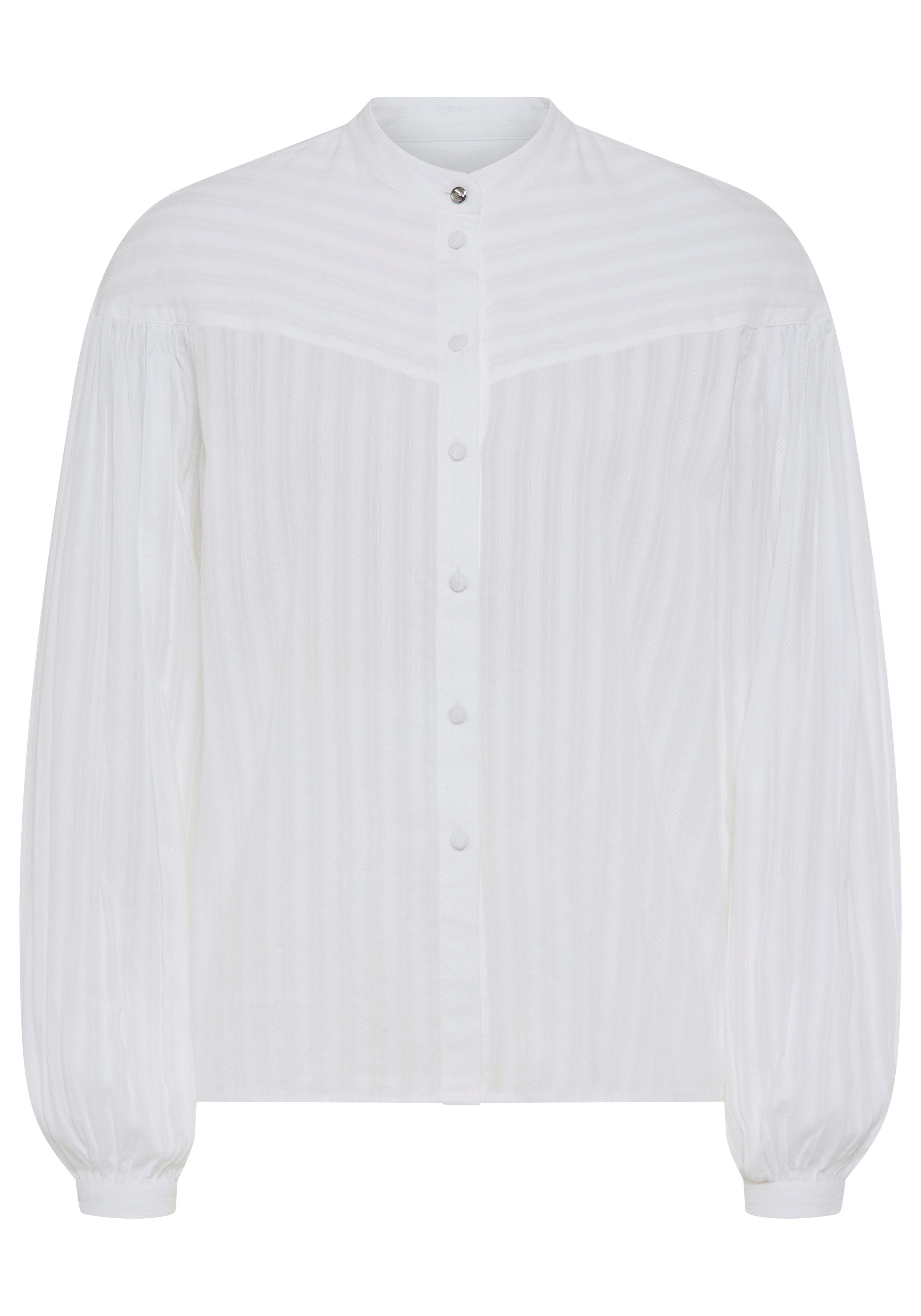 BOSS ORANGE Langarmbluse Bilmant Premium Damenmode mit Knopfleiste und kurzem Stehkragen