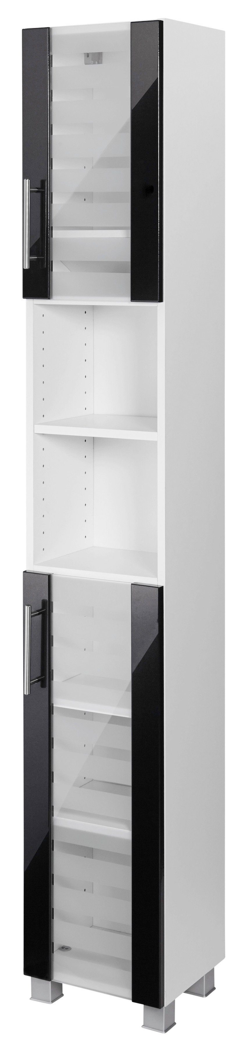 HELD MÖBEL Seitenschrank Jaca Breite 30 cm, mit MDF Hochglanz-Fronten anthrazit, weiß