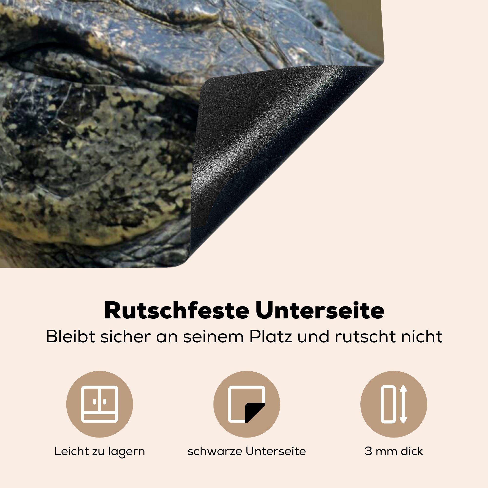 MuchoWow Herdblende-/Abdeckplatte Krokodil Zähne, Schmetterling Schutz küche, Ceranfeldabdeckung tlg), - - Vinyl, (1 Induktionskochfeld für cm, 81x52 die