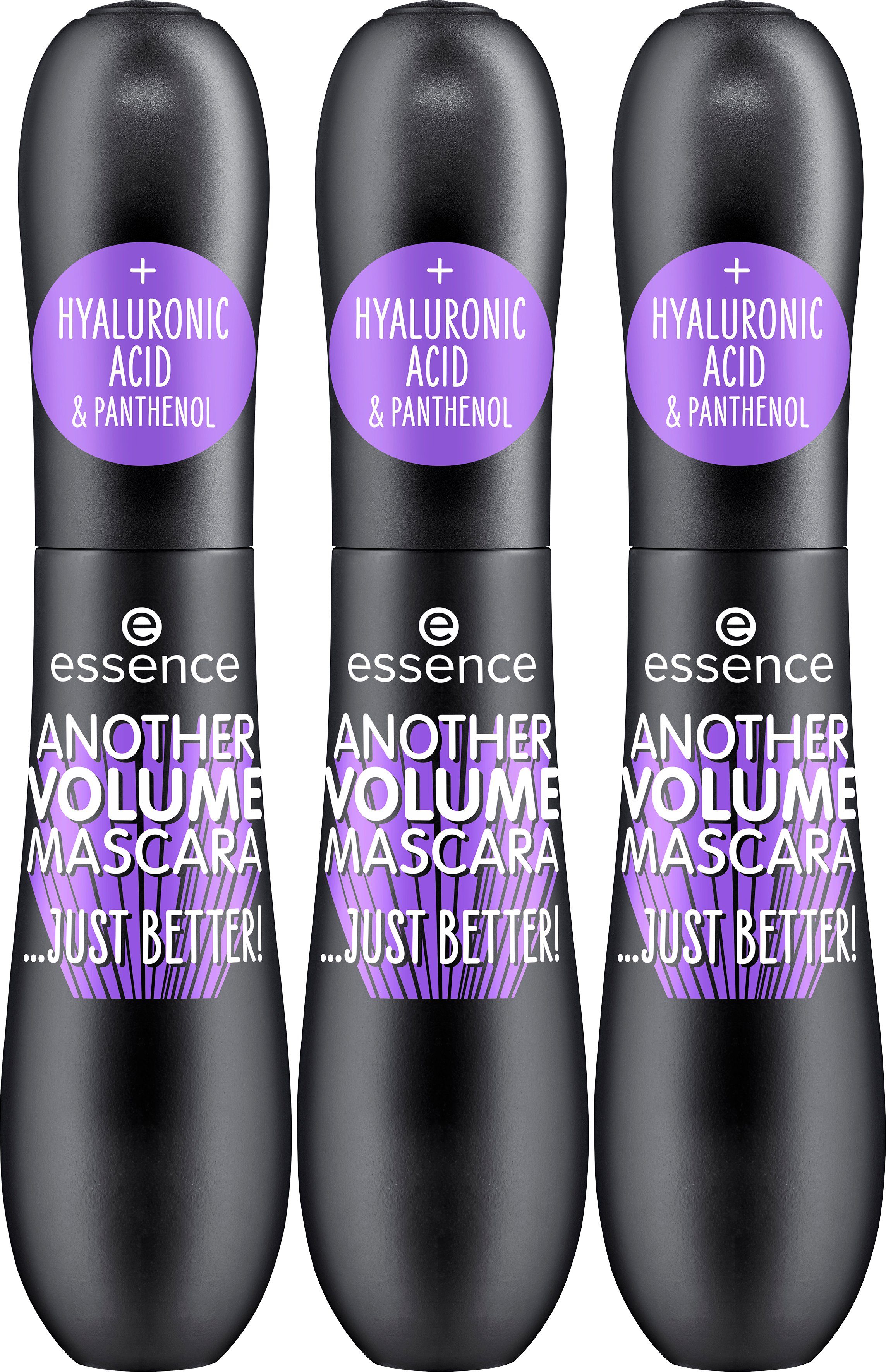 Essence Mascara ANOTHER VOLUME MASCARA...JUST BETTER!, 3-tlg., mit Hyaluronsäure und Panthenol
