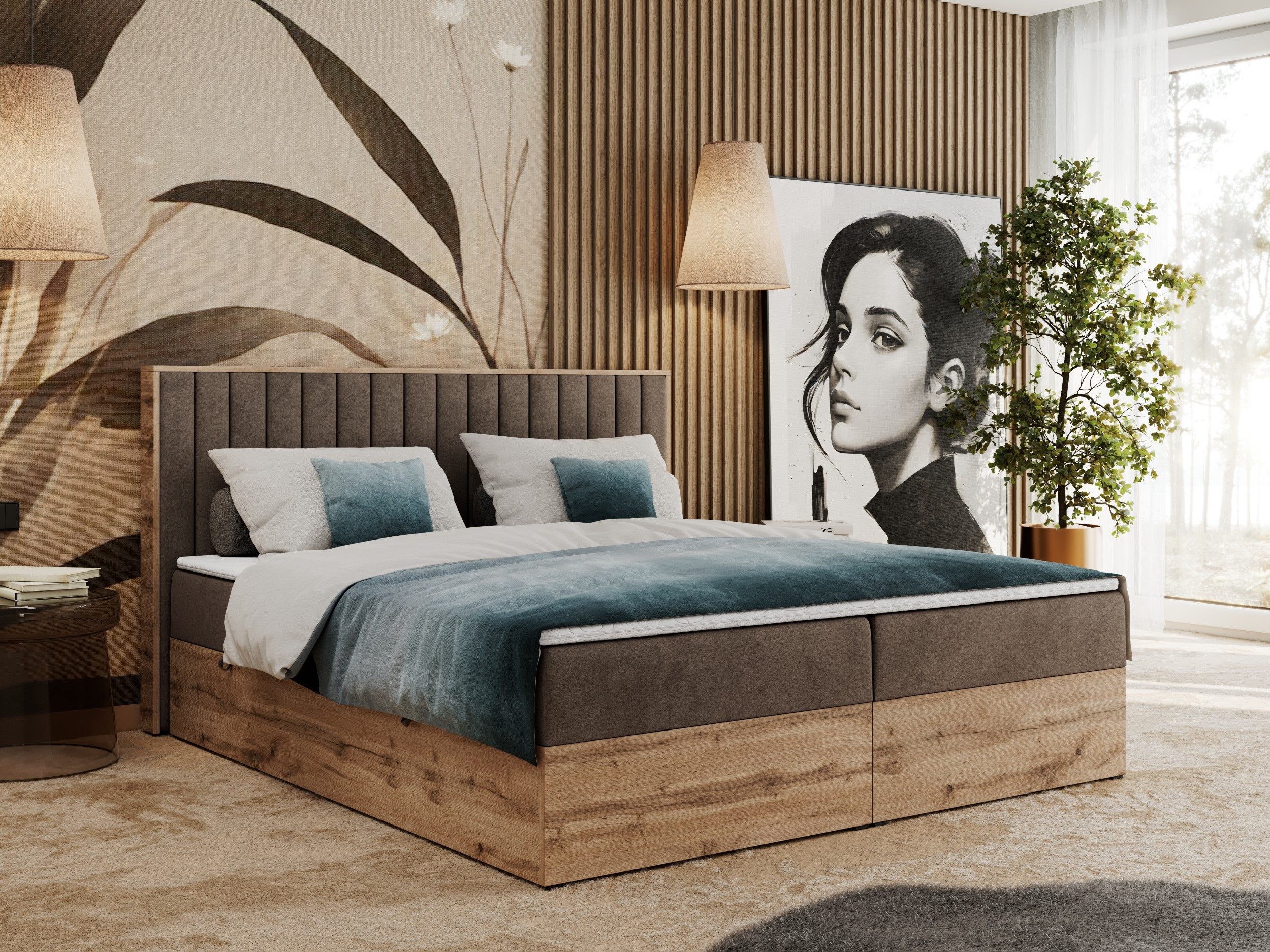 MKS MÖBEL Boxspringbett ALBERO 4 (Set, günstig online kaufen
