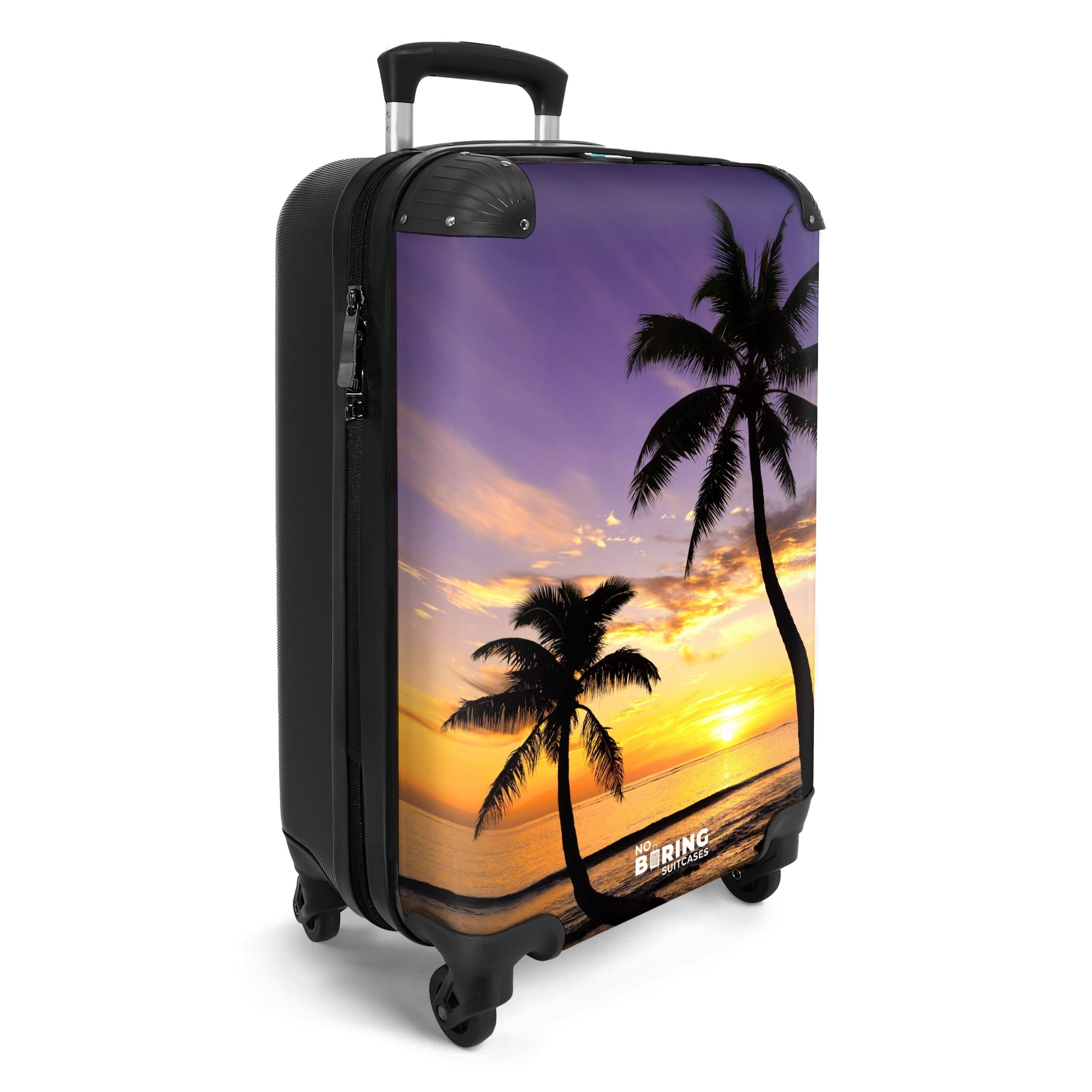 NoBoringSuitcases.com© Hartschalen-Trolley Palmen bei Sonnenuntergang 55x35 günstig online kaufen