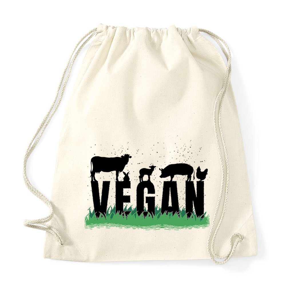 Youth Designz Turnbeutel Vegan Baumwolle Tasche, mit trendigem Logo Aufdruck