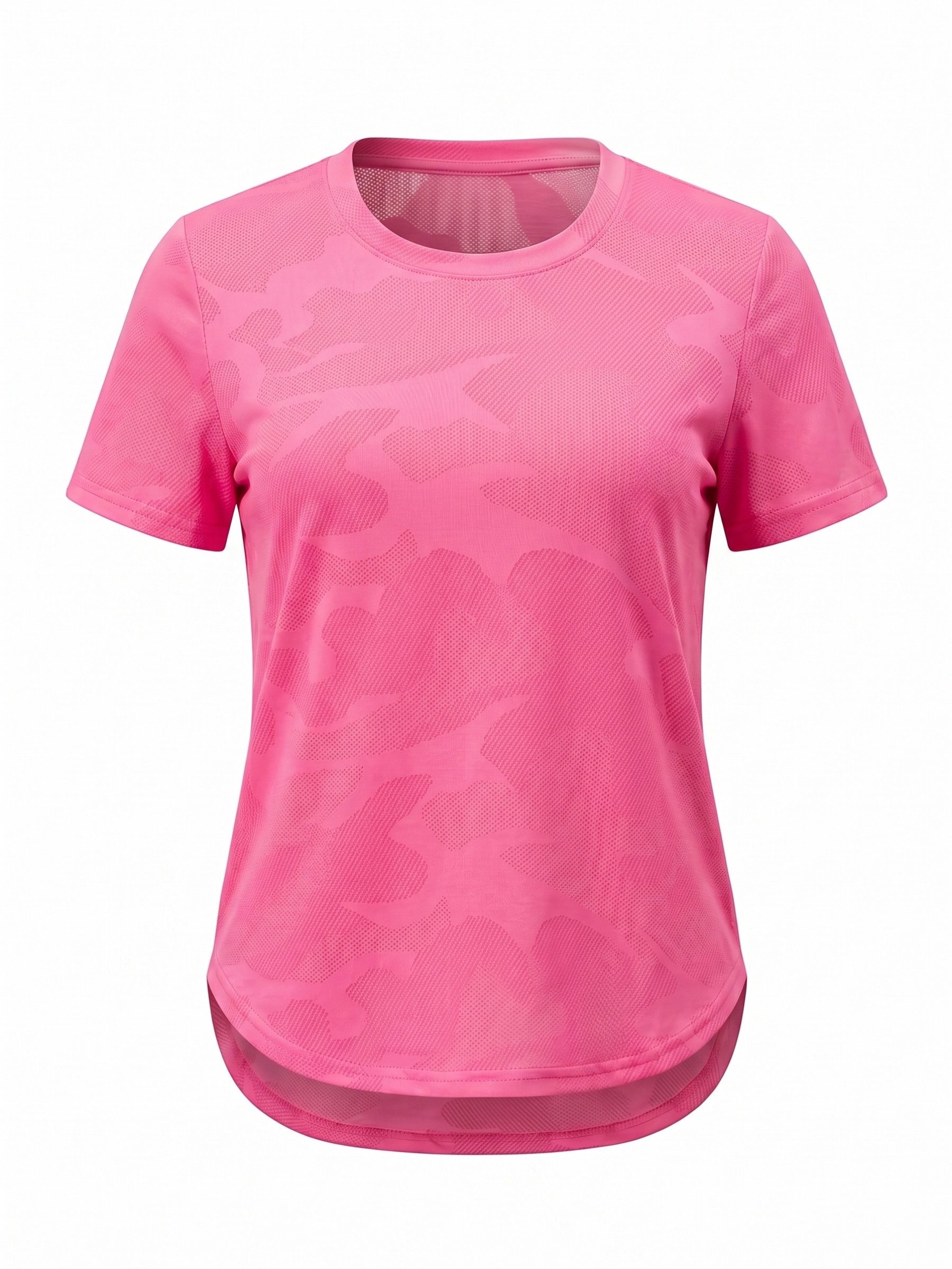 FemmeTone Funktionsshirt Damen Fitness-Shirt Kurzarm, schnelltrocknendes Workout-Shirt Leichtes Laufshirt für Frauen, texturiertes Activewear-T-Shirt