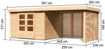 Karibu Gartenhaus Arnis 5, BxT: 592x262 cm, (Set)