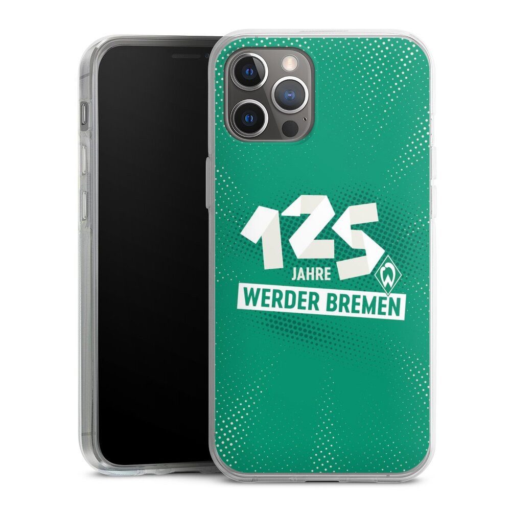 DeinDesign Handyhülle 125 Jahre Werder Bremen Offizielles Lizenzprodukt, Apple iPhone 12 Pro Max Silikon Hülle Bumper Case Handy Schutzhülle