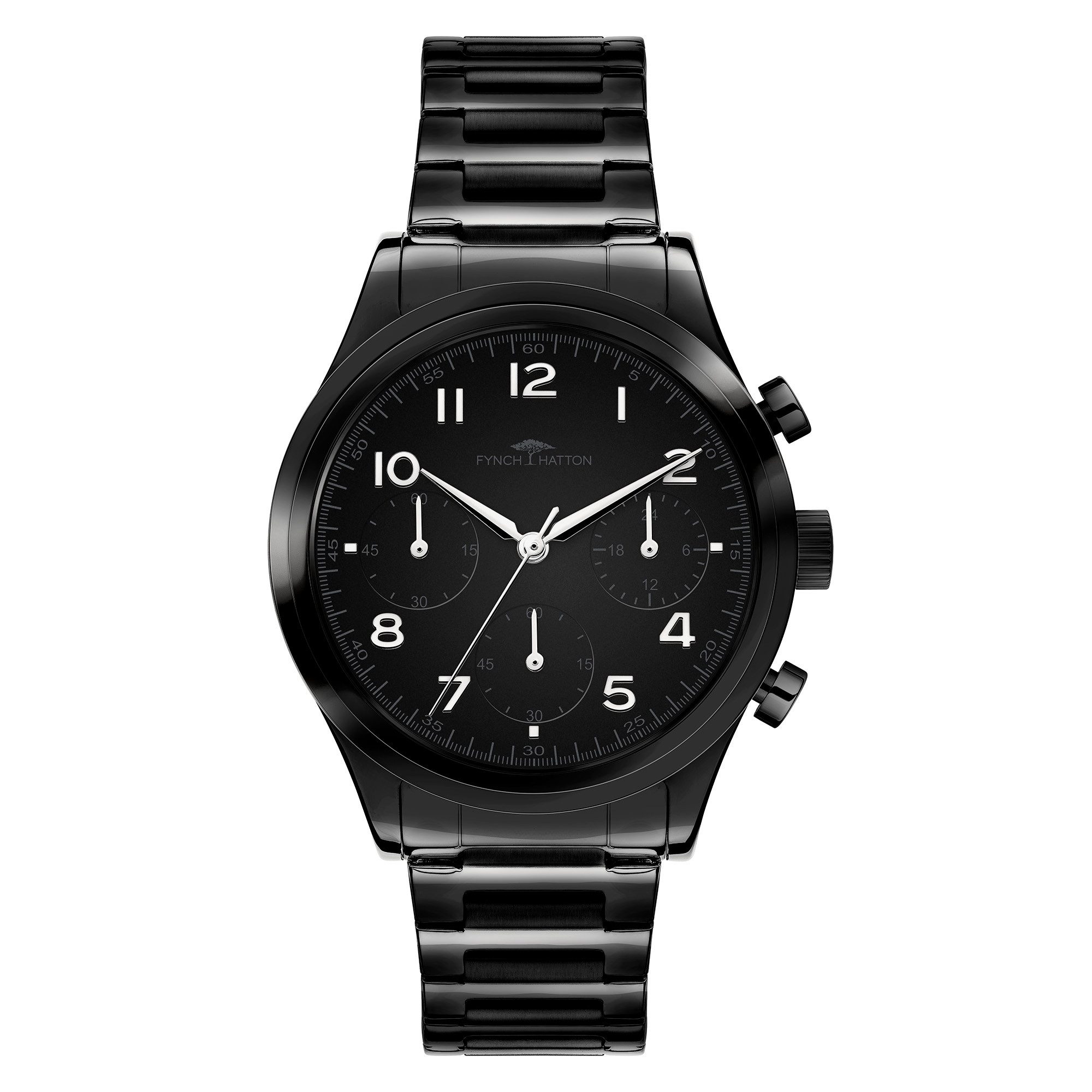 FYNCH-HATTON Chronograph FHT-0012-MC, Quarzuhr, Armbanduhr, Damenuhr, Edelstahlarmband, analog