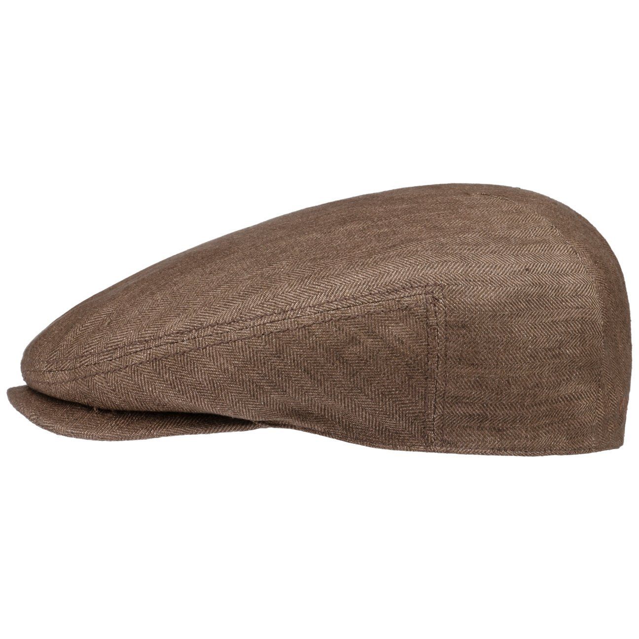 Stetson Flat Cap (1-St) Leinenmütze mit Schirm, Made in the EU braun