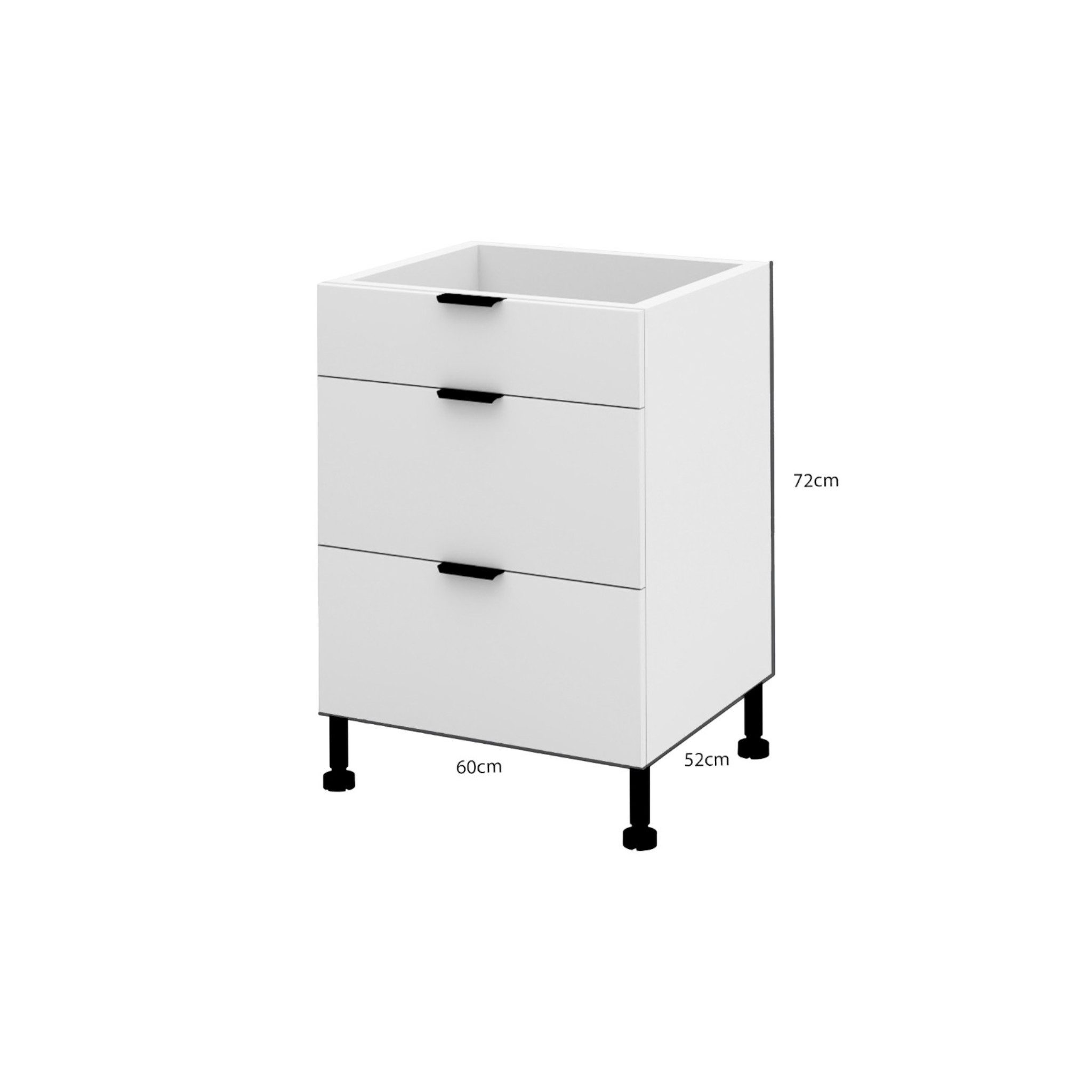 ROYAL24_MARKT Unterschrank – Maximale Ordnung und moderner Komfort (Küchen Unterschrank, 1-St., Lunara – D60S3) Feinste Qualität - Modern - Zeitlos