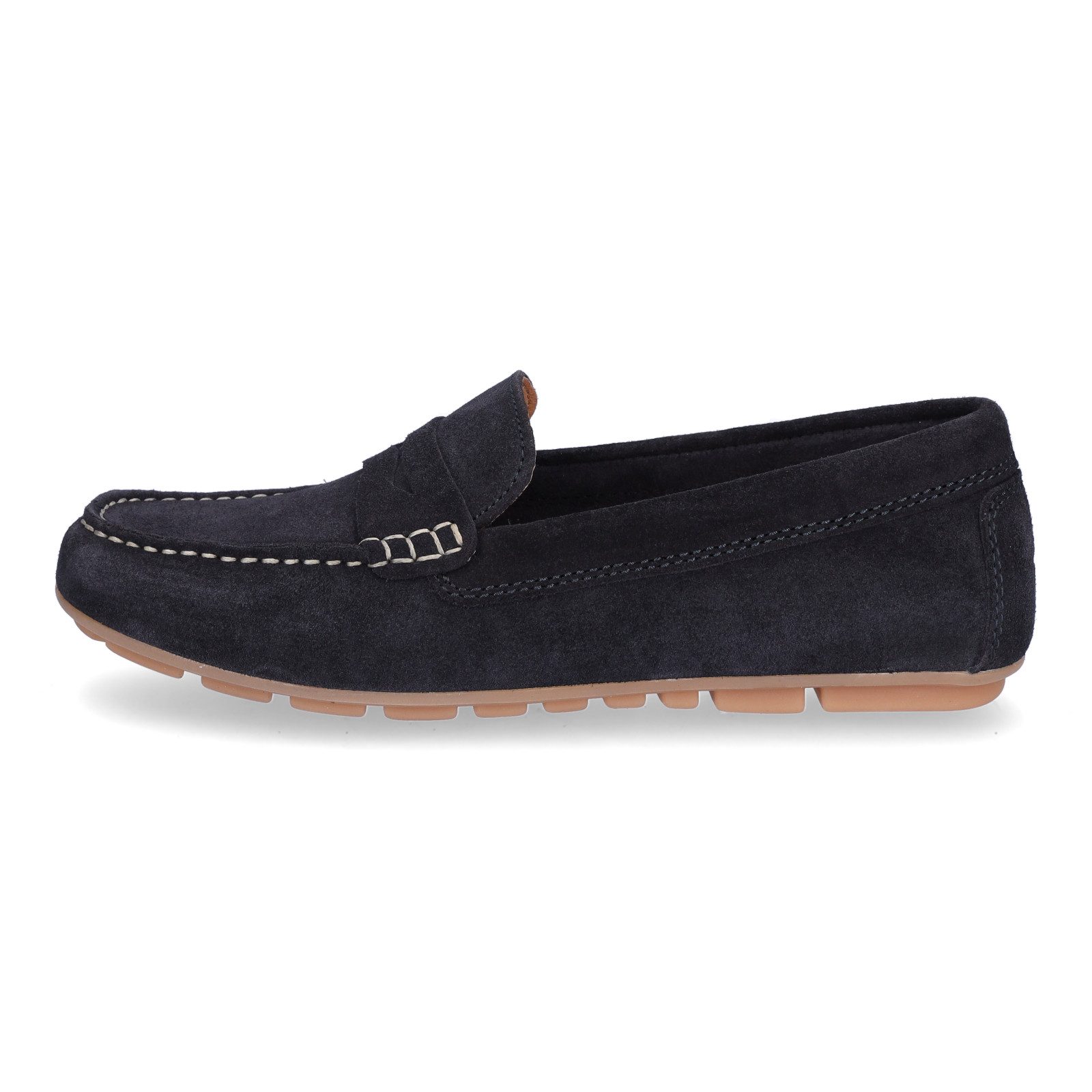 MIDS MIRELLA Damen Mokassin navy, Slipper aus Rauleder mit Leder-Innensohle und Gummisohle