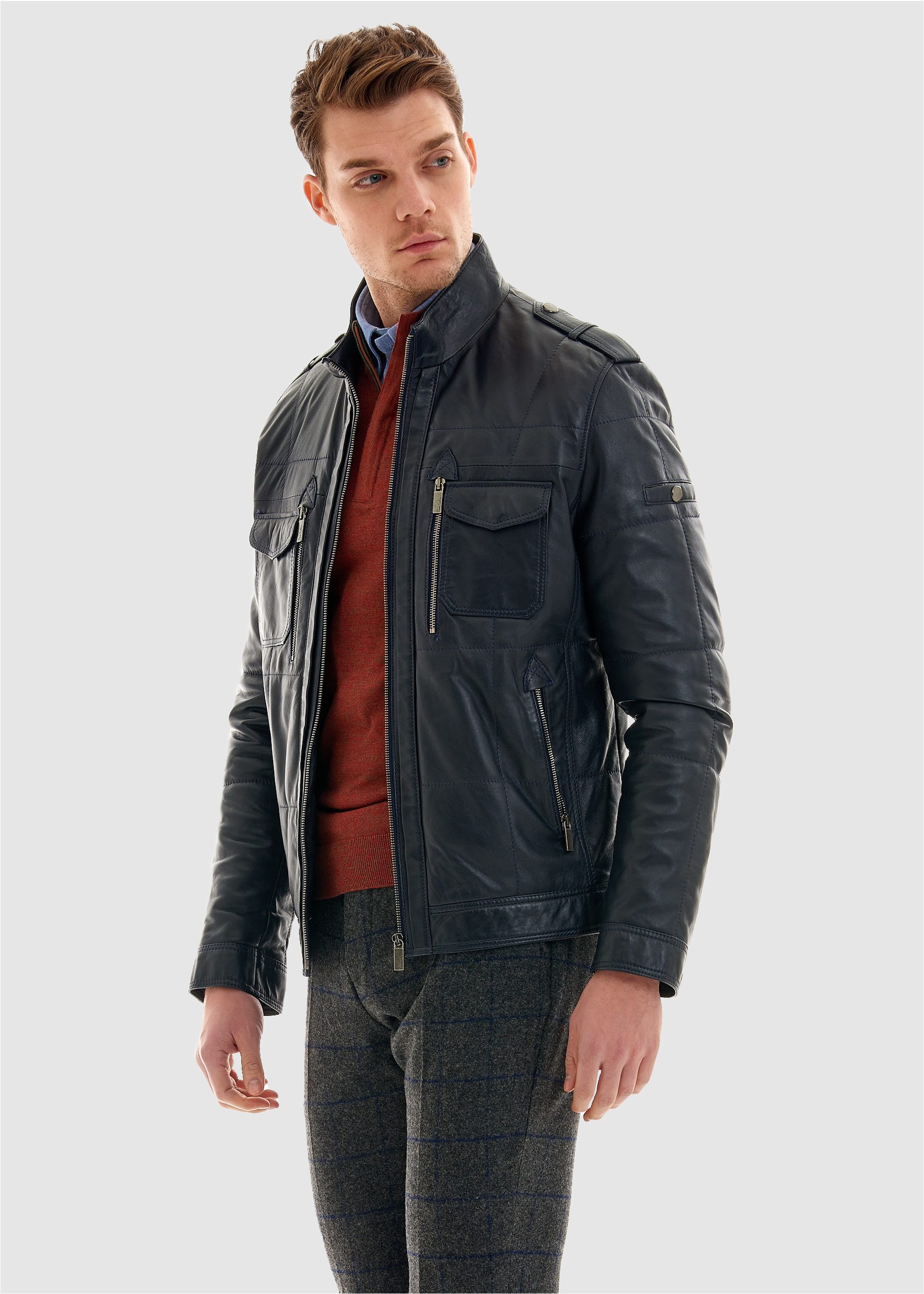 Pierre Cardin Lederjacke in tollem Stepp-Design