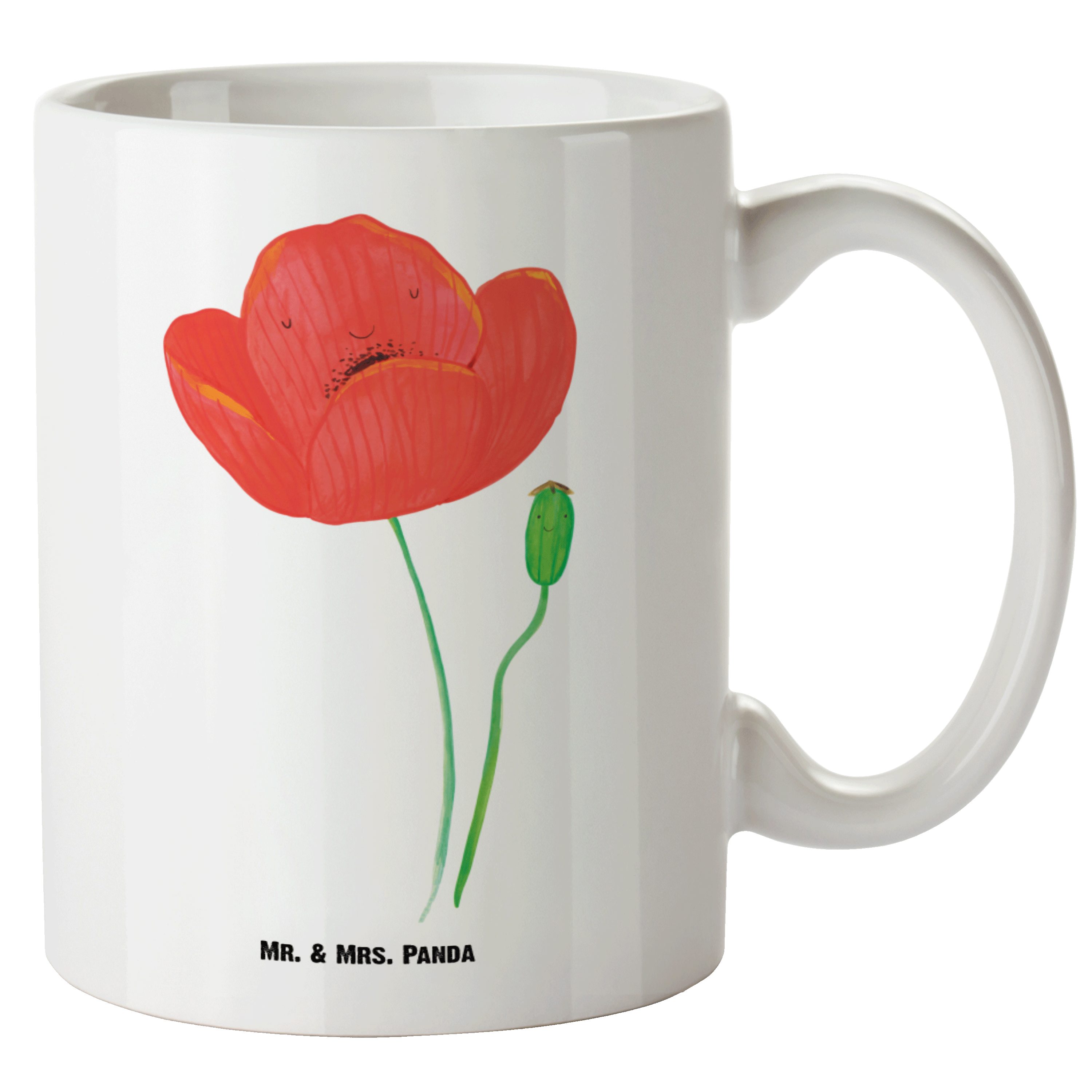 Mrs. XL Mohnblume Weiß - - Becher, Sommer Tasse Deko, Panda Geschenk, & Keramik XL, XL Mr. Selbstliebe, Tasse