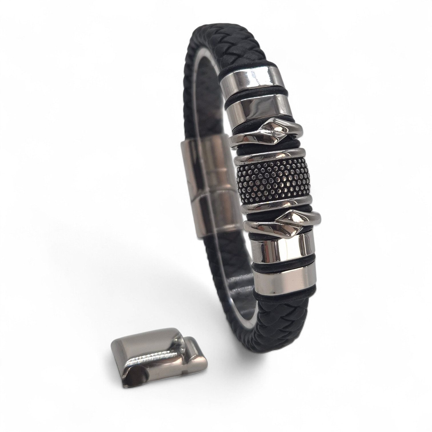 Lederarmband Leder elegantes Armband Echtleder – geflochten mit Magnetverschluss