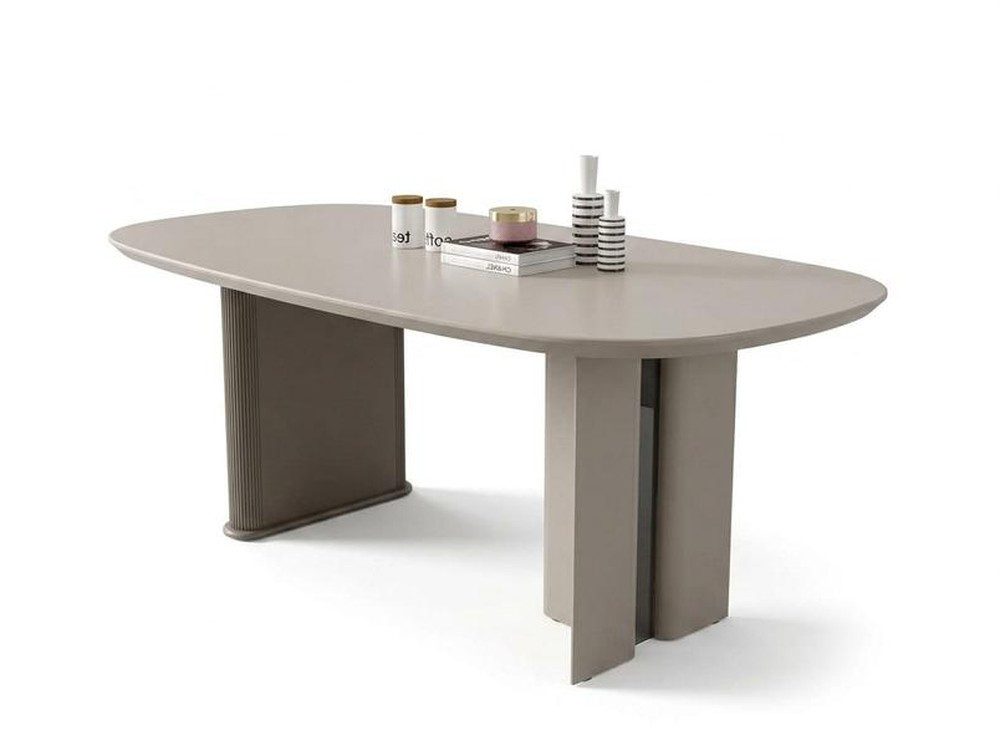 Xlmoebel Küchentisch Moderner Esstisch Beige Oval Design Küchentisch Esszimmer Tisch (1-St., 1-tlg)