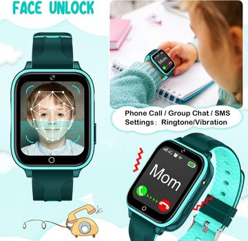 OKYUK 2024 Fashion mit Echtzeit-Ortung und Wasserdichtigkeit Smartwatch (Android / iOS), mit 4G langanhaltendem Video-und Telefonanruf, Kinder-GPS