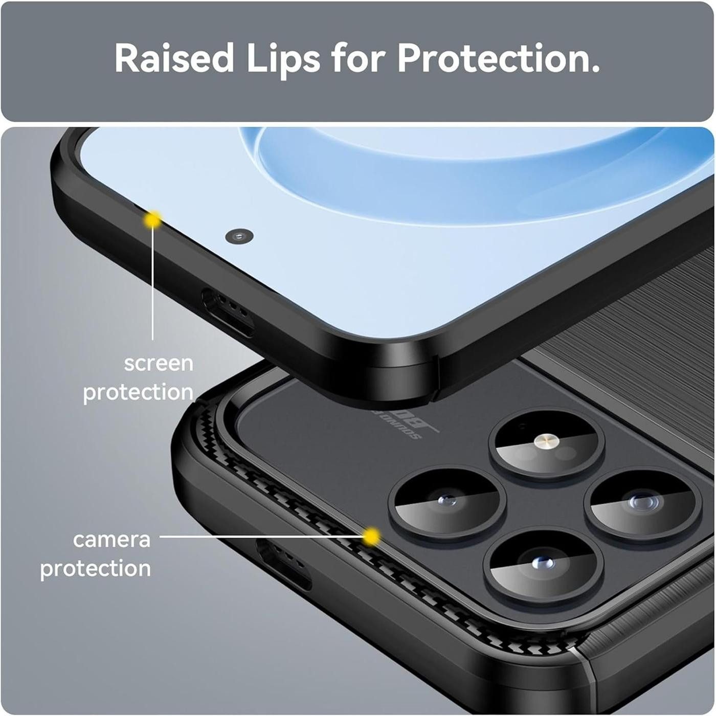 CoolGadget Handyhülle Carbon Handy Hülle für Xiaomi Poco F8 Pro 6,59 Zoll, robuste Telefonhülle Case Schutzhülle für Xiaomi Poco F8 Pro Hülle