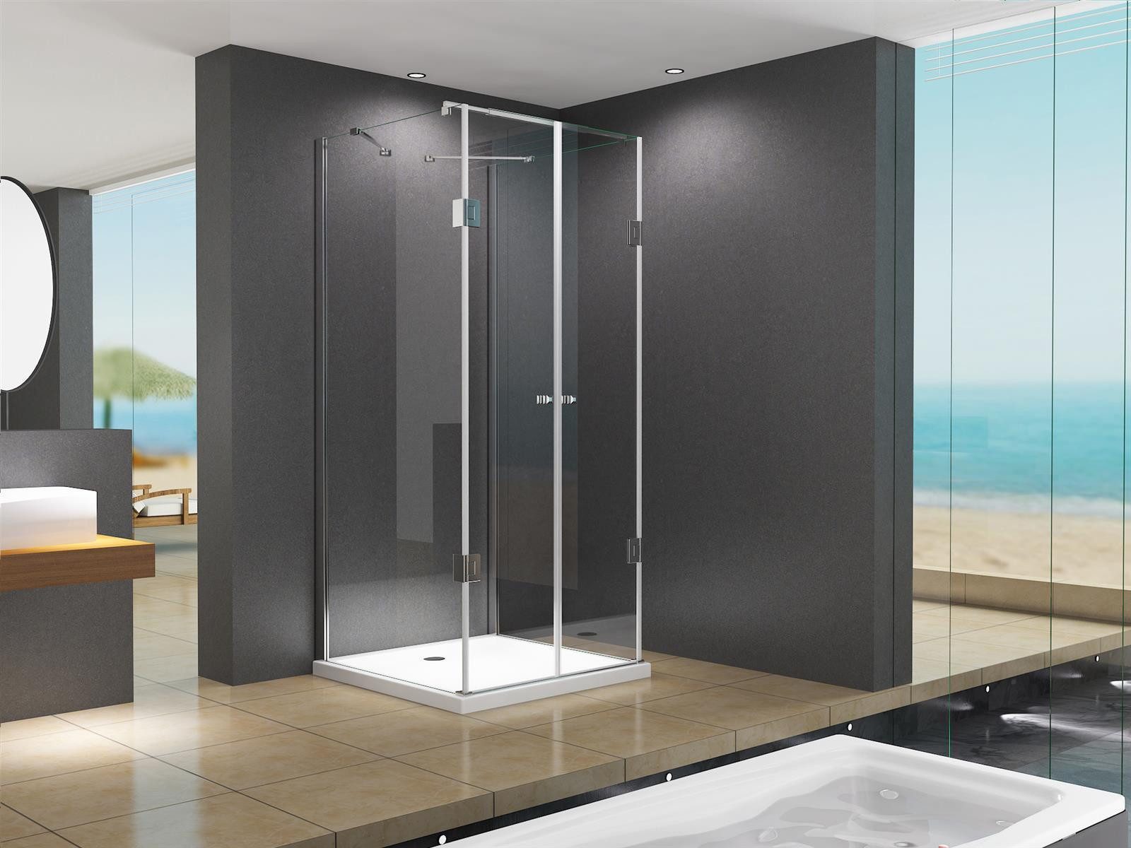 BuyLando.Shop Komplettdusche Glaswerk Westfalen- Emma 80x100x80x180cm U Duschkabine+DT + S