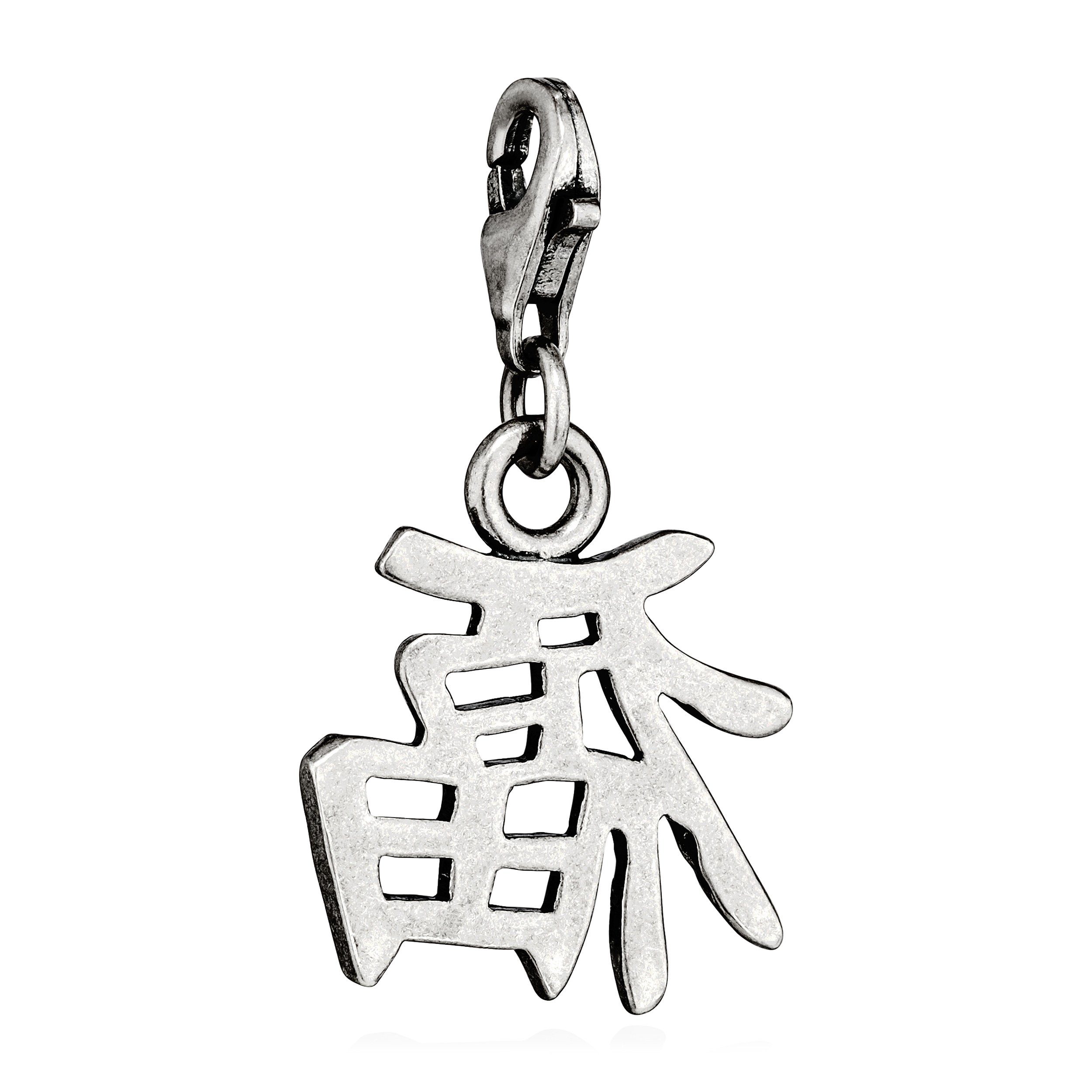 NKlaus Kettenanhänger Charm-Anhänger Chinesisches Zeichen 925 Silber antik 18x16mm Amulett T