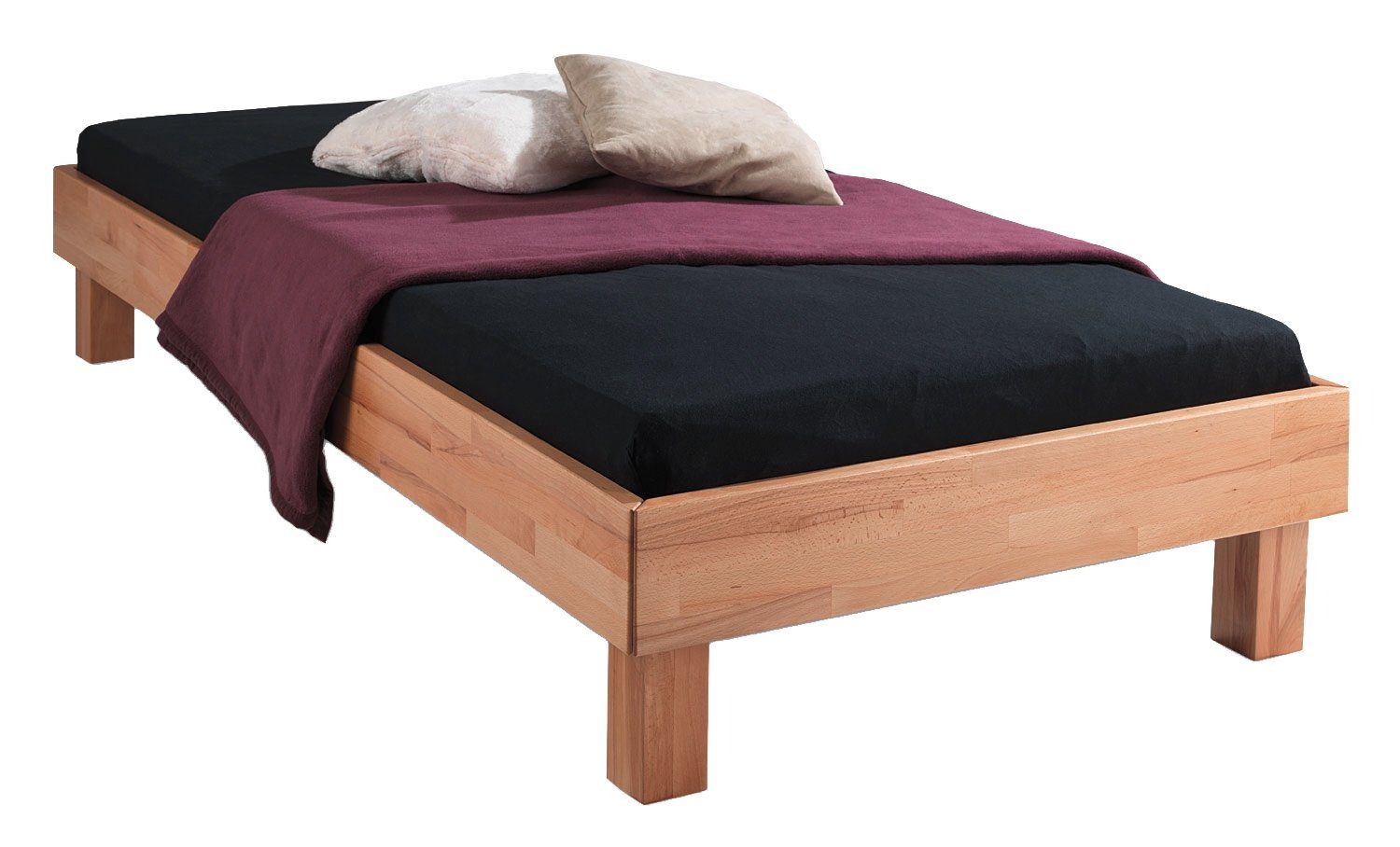 Home4You Bettgestell,90 x 200 cm, Braun, günstig online kaufen