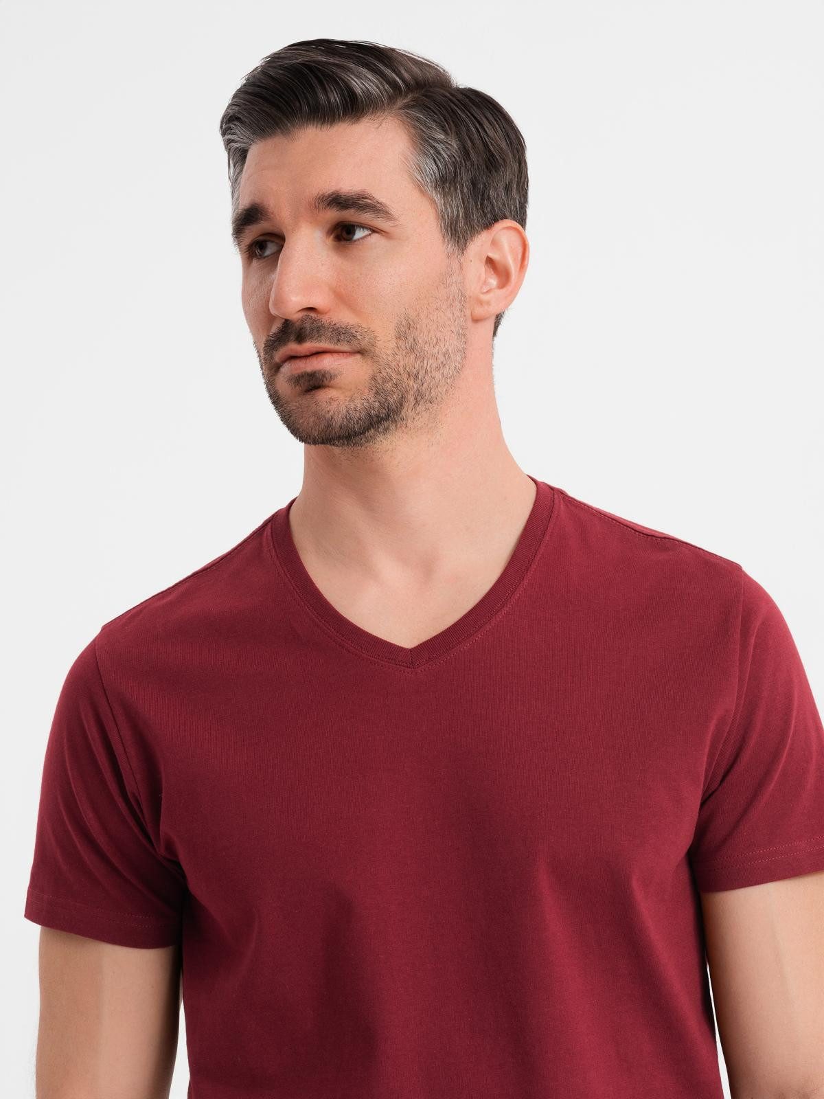OMBRE T-Shirt BASIC Herren T-Shirt aus klassischer Baumwolle mit V-Ausschni günstig online kaufen