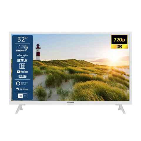 Telefunken XH32SN550S-W LCD-LED Fernseher (80 cm/32 Zoll, HD-ready, Smart TV, HDR, Triple-Tuner, Dolby Audio - 6 Monate HD+ gratis)