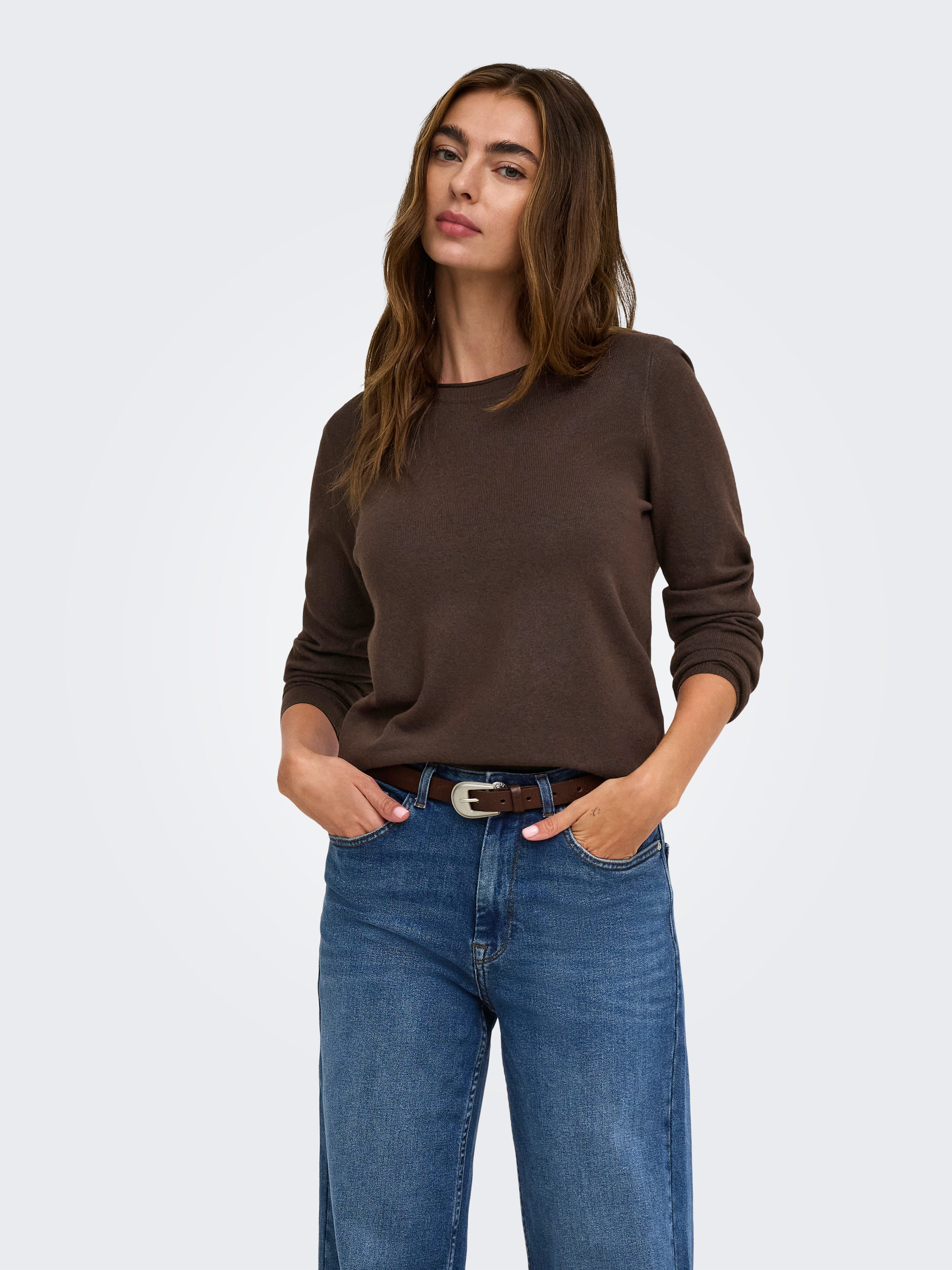 ONLY Strickpullover ONLLOYAL LS ONECK KNT NOOS Materialmix