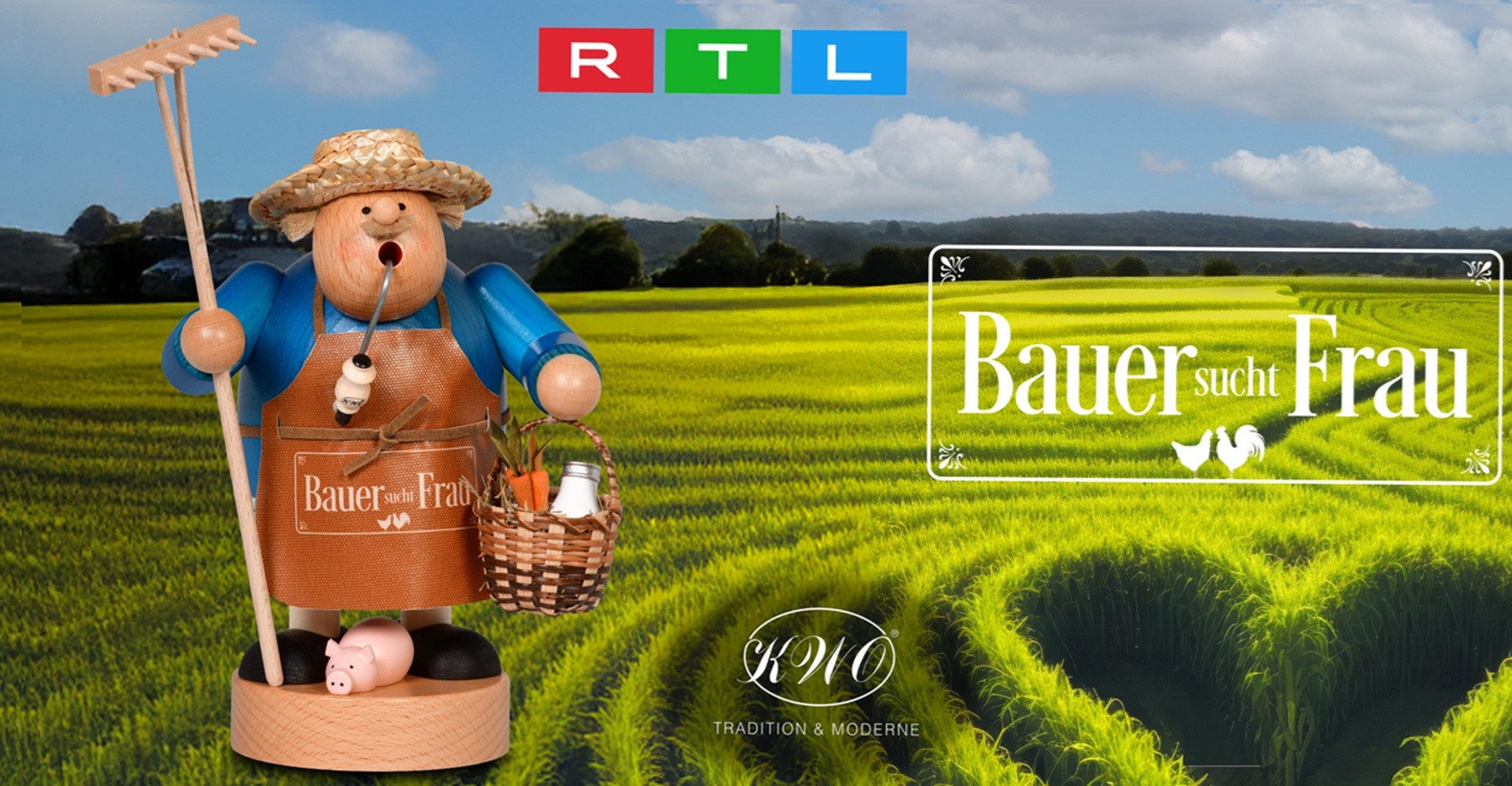 KWO Kunstgewerbe-Werkstätten Olbernhau GmbH Räuchermännchen KWO Die Dicken -Bauer sucht Frau- aus der TV Kultserie NEU 2026