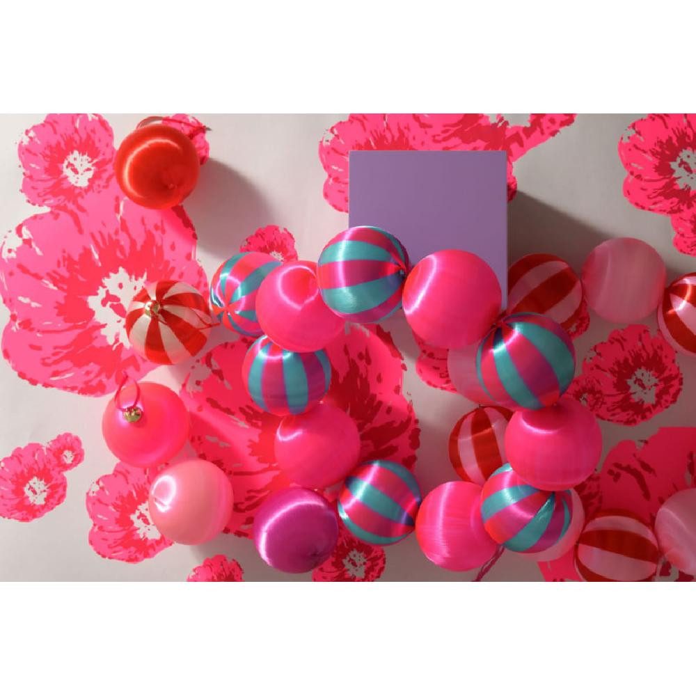 Giftcompany Weihnachtsbaumkugel Türkranz Chinois Streifen Rosa Rot günstig online kaufen