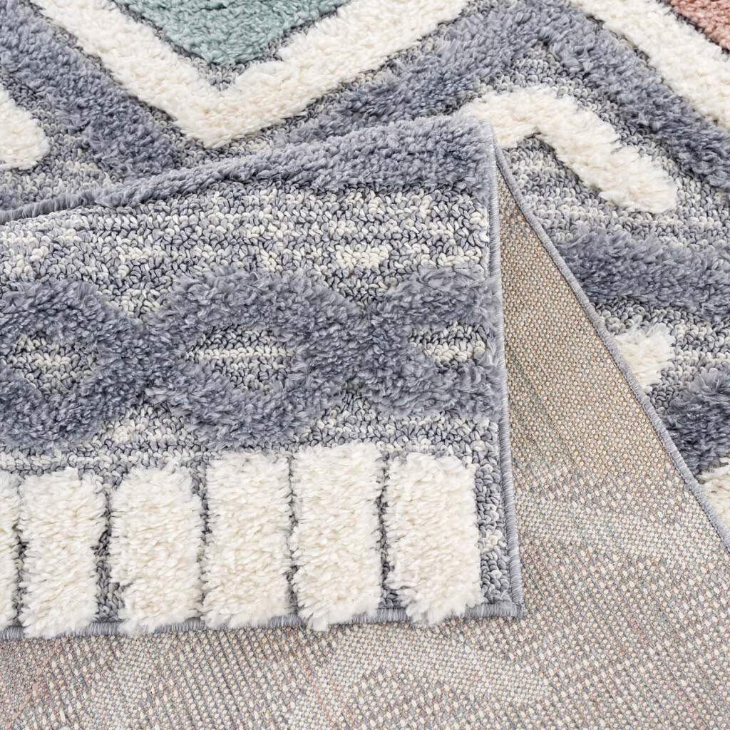 Carpet City Hochflor-Teppich Focus 3382, rechteckig, Höhe: 20 mm, Boho-Teppich, Hochtief-Muster/ 3D-Effekt, für Wohnzimmer, Schlafzimmer