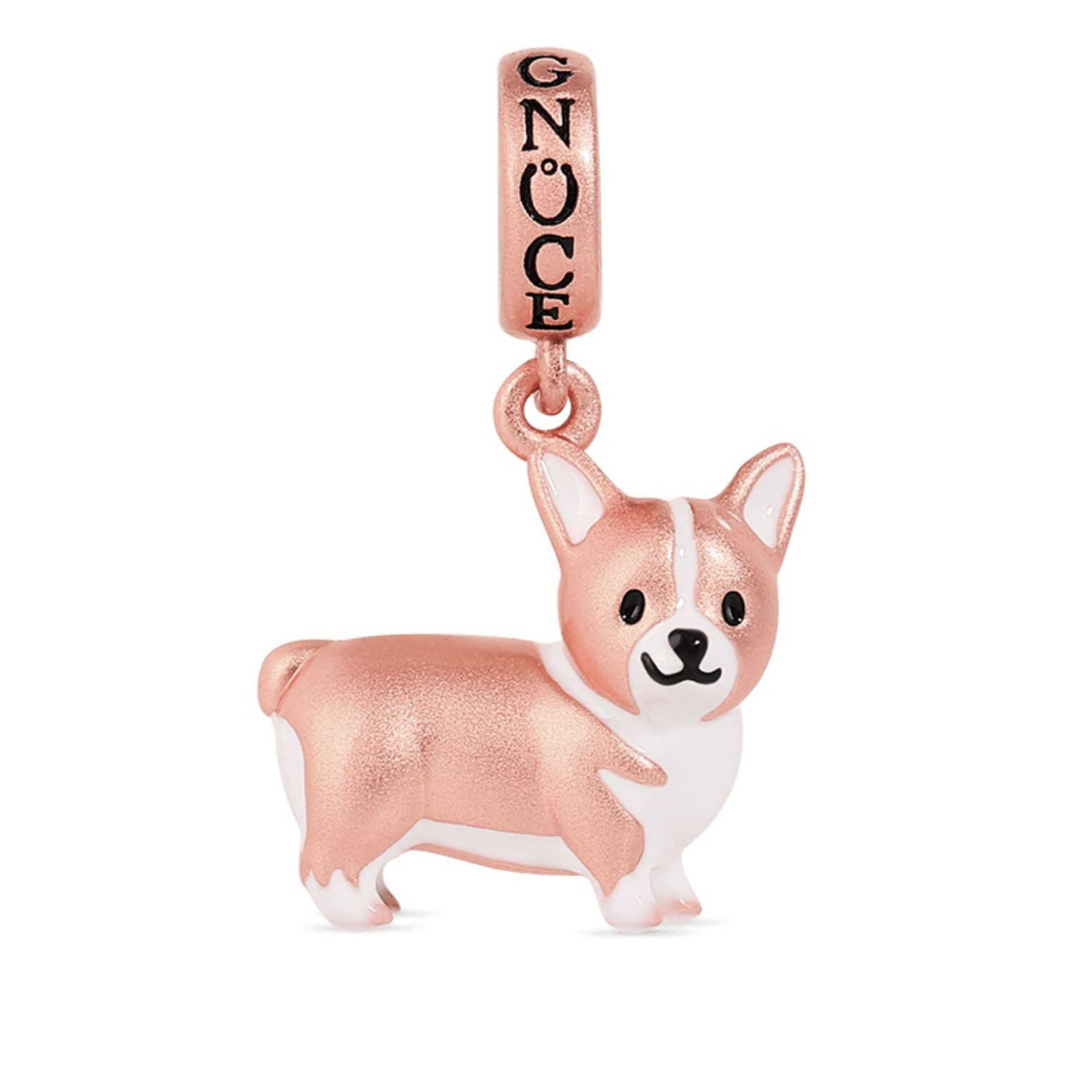 Bead Gnoce Charm Anhänger Corgi ELC038 Silber rosévergoldet