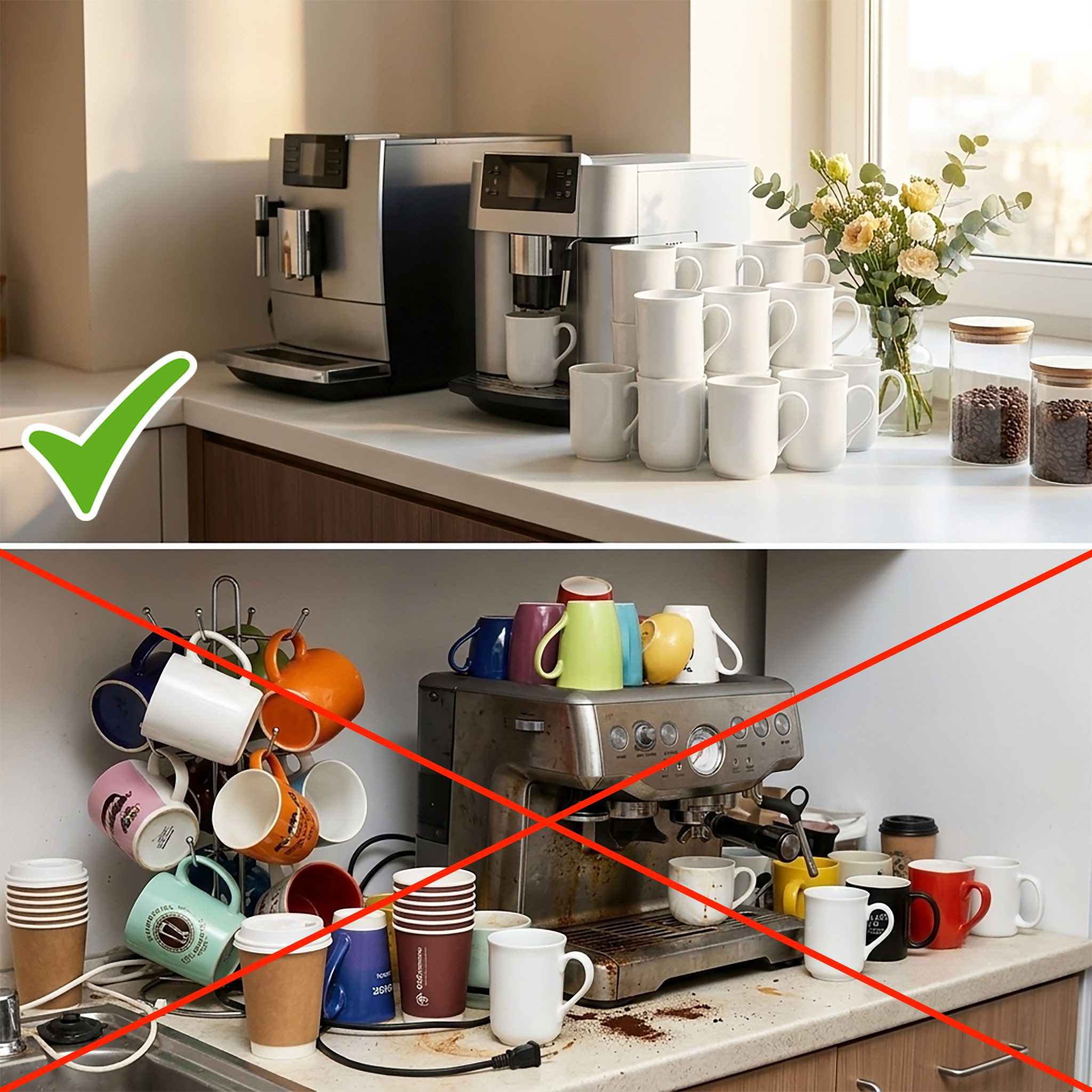 Spetebo Tasse Kaffeegeschirr mit Henkel in weiß, 12-tlg., Porzellan, Kaffeebecher für Büro, Gastronomie und Zuhause – Bild 3 von 5
