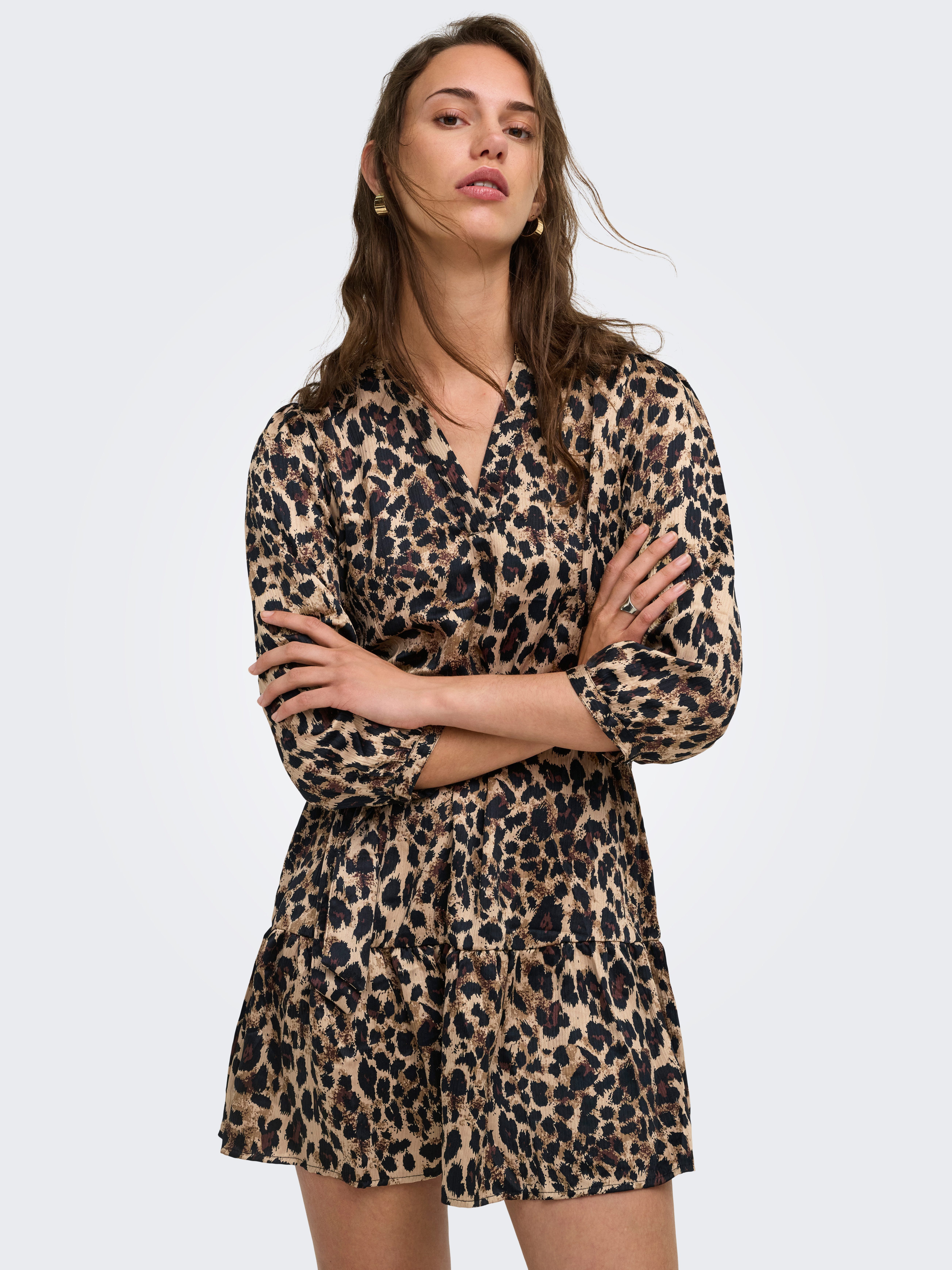 ONLY Tunikakleid ONLALENA 3/4 MINI DRESS WVN Polyester, regular fit
