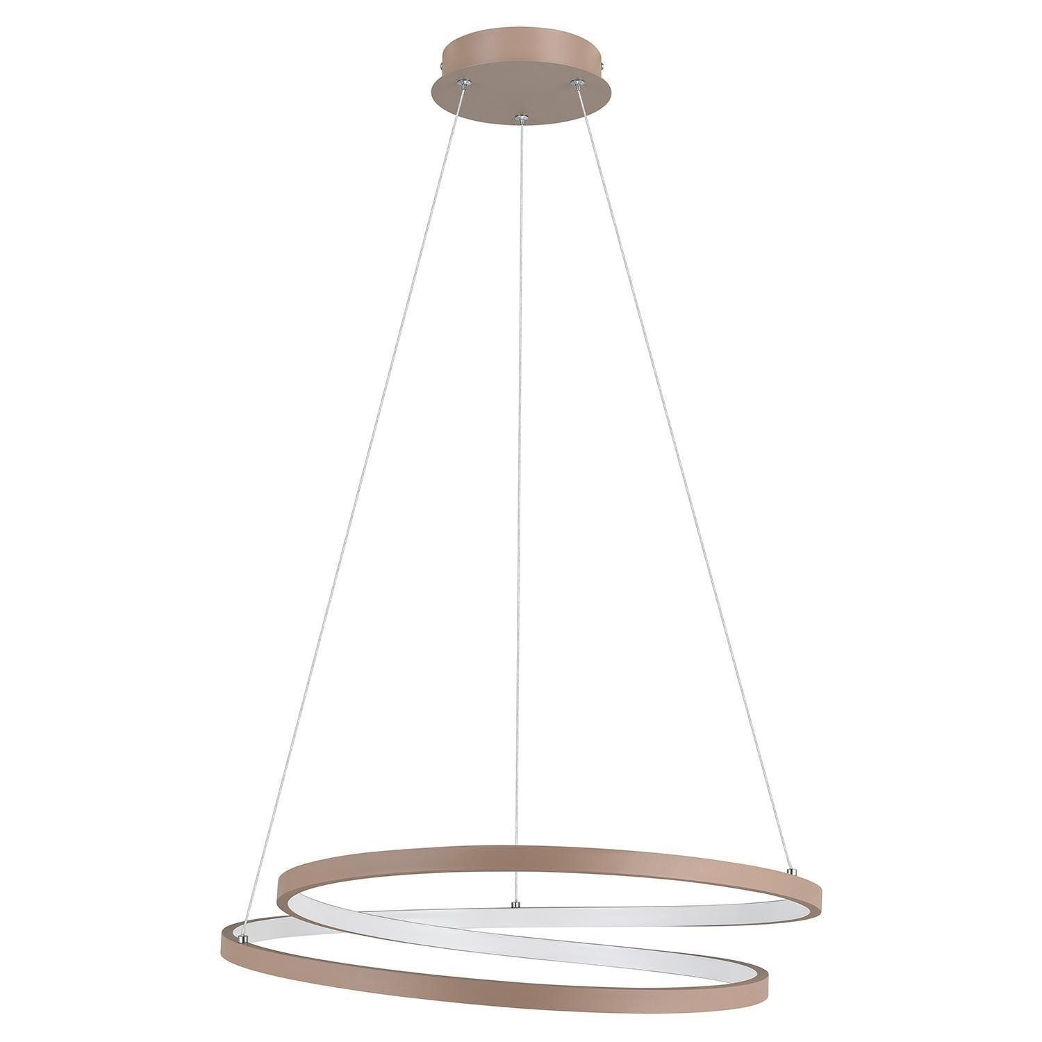 EGLO LED Pendelleuchte RUOTALE, 1-flammig, Sandfarben, Aluminium, LED fest integriert, Extra-Warmweiß, Kunststoff, Ø 55 x H 150 cm