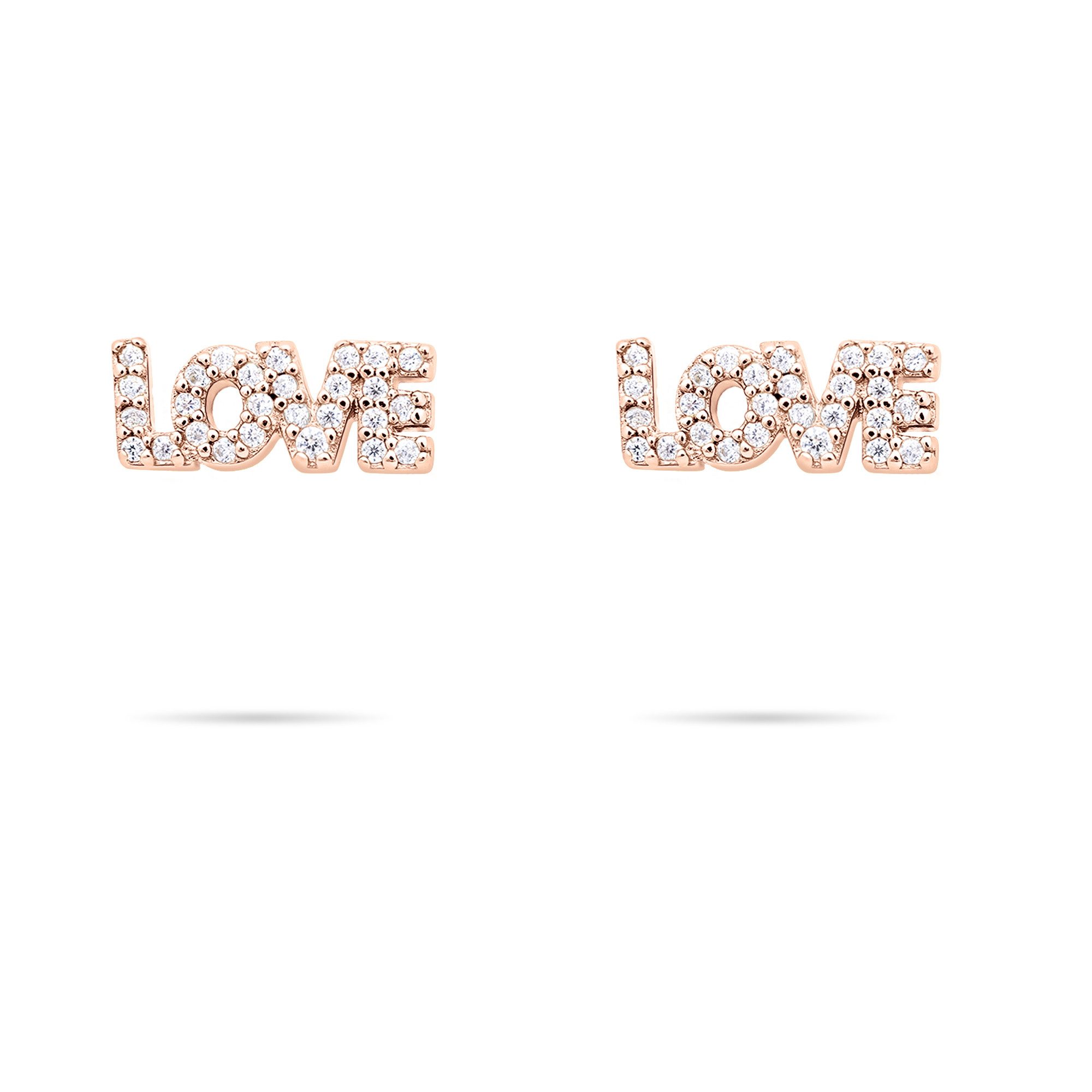 Tamaris Paar Ohrstecker Schmuck Geschenk Silber 925 Ohrstecker Love Letters, mit Zirkonia (synth)
