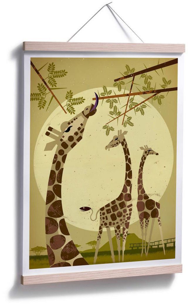 Tiere Wandbild, Wall-Art Giraffes, Poster St), Wandposter Bild, (1 Poster,