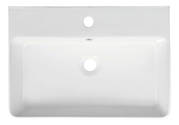 aquaSu Waschbecken Amico (Hänge-Waschtisch, 1-St), 60 cm, Keramik, Weiß, Überlauf, Hahnloch mittig, 562416