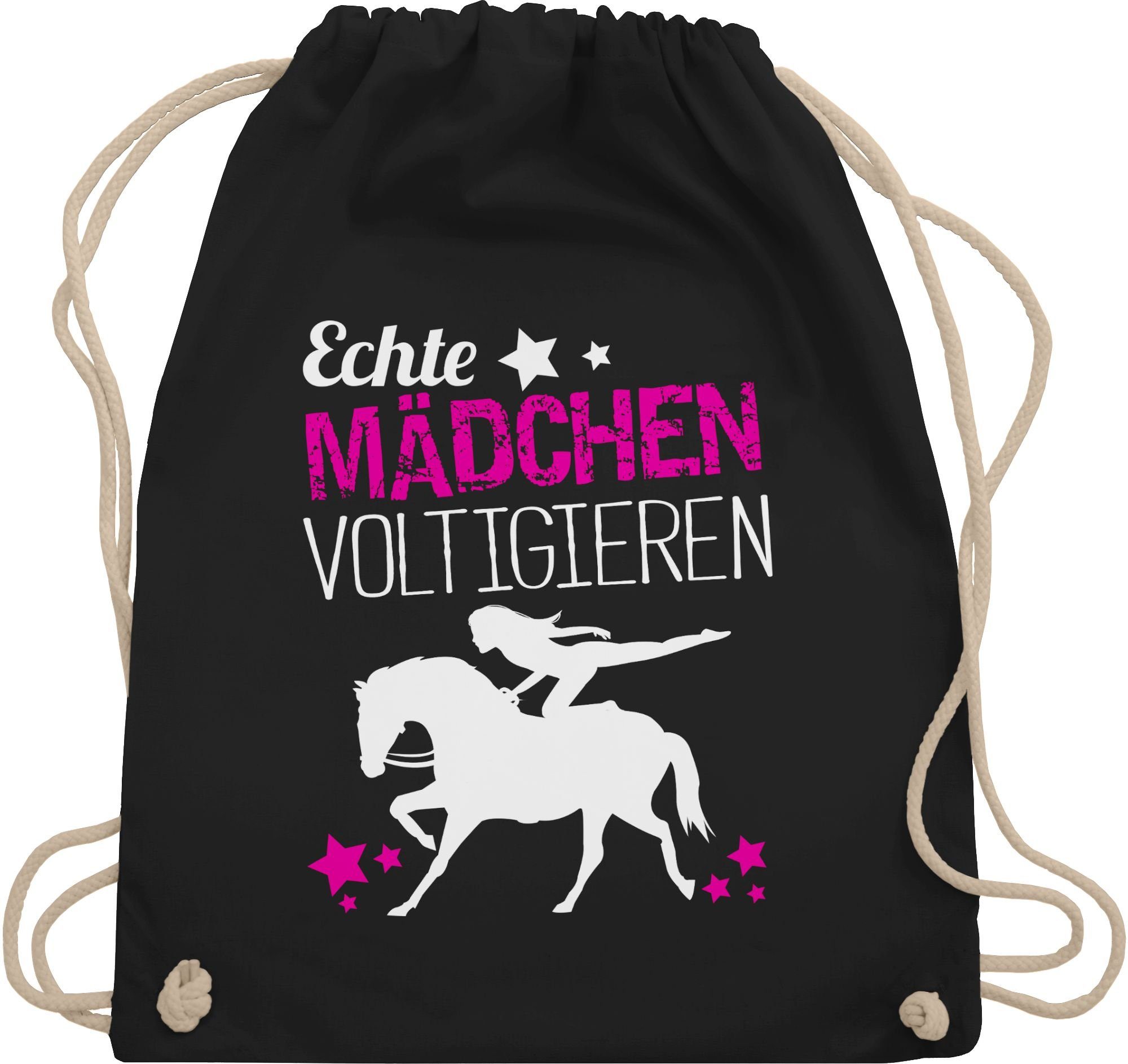 Shirtracer Turnbeutel Echte Mädchen voltigieren, Pferd