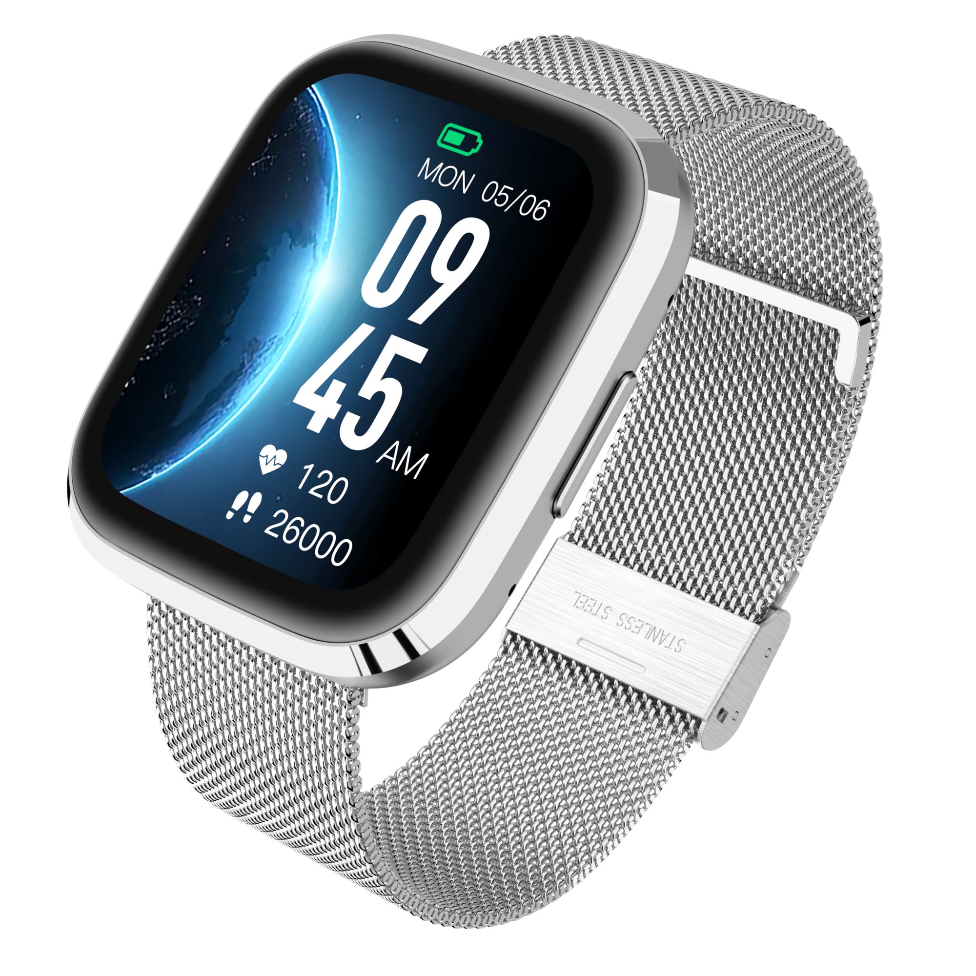 GARETT Smartwatch Style Stahl Touch Display Anruf & SMS IP68 Wasserdicht Smartwa