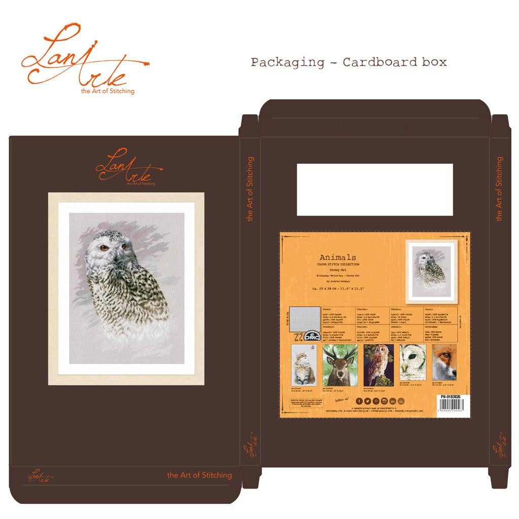 Lanarte Kreativset Lanarte PN-0183826 Schneeeule Kreuzstichpackung, (Set, Vervaco embroidery Kit), Made in Europe