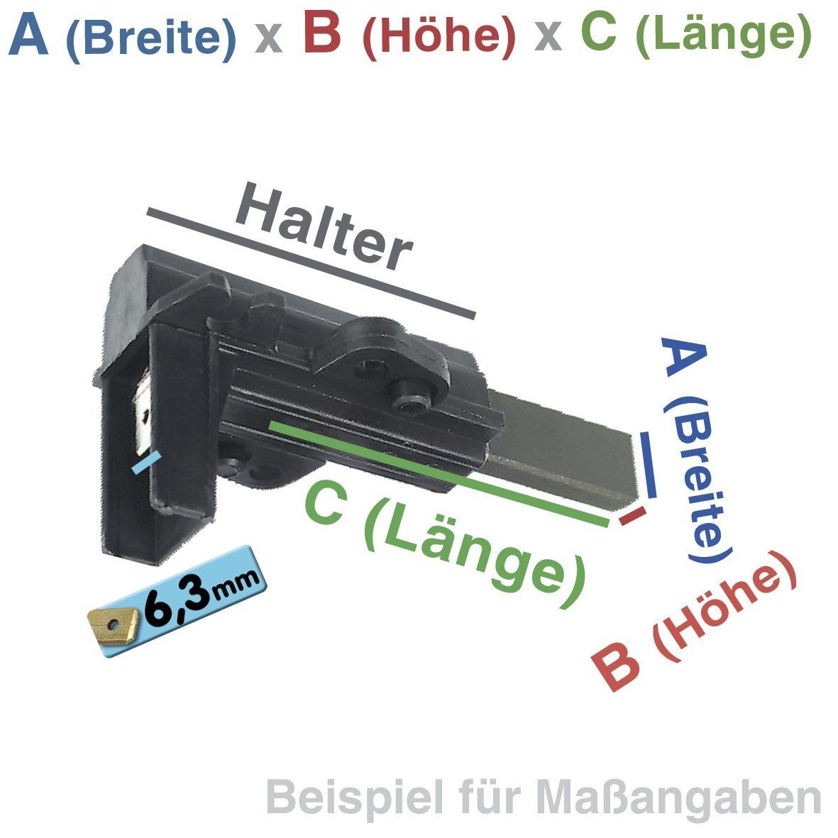 easyPART Ersatzbürste wie INDESIT C00194594 Motorkohle kpl. Kohlen Waschmaschine 4,8mm